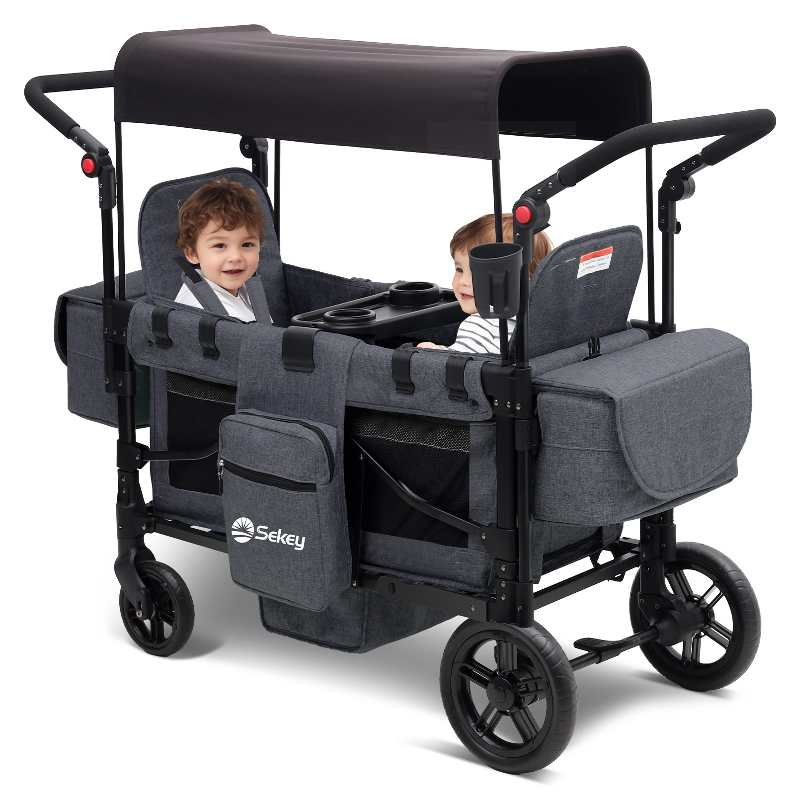 Sekey Wagon Stroller for 2 Kids, Luxury 4-in-1 Stroller Wagon - Premium Quality