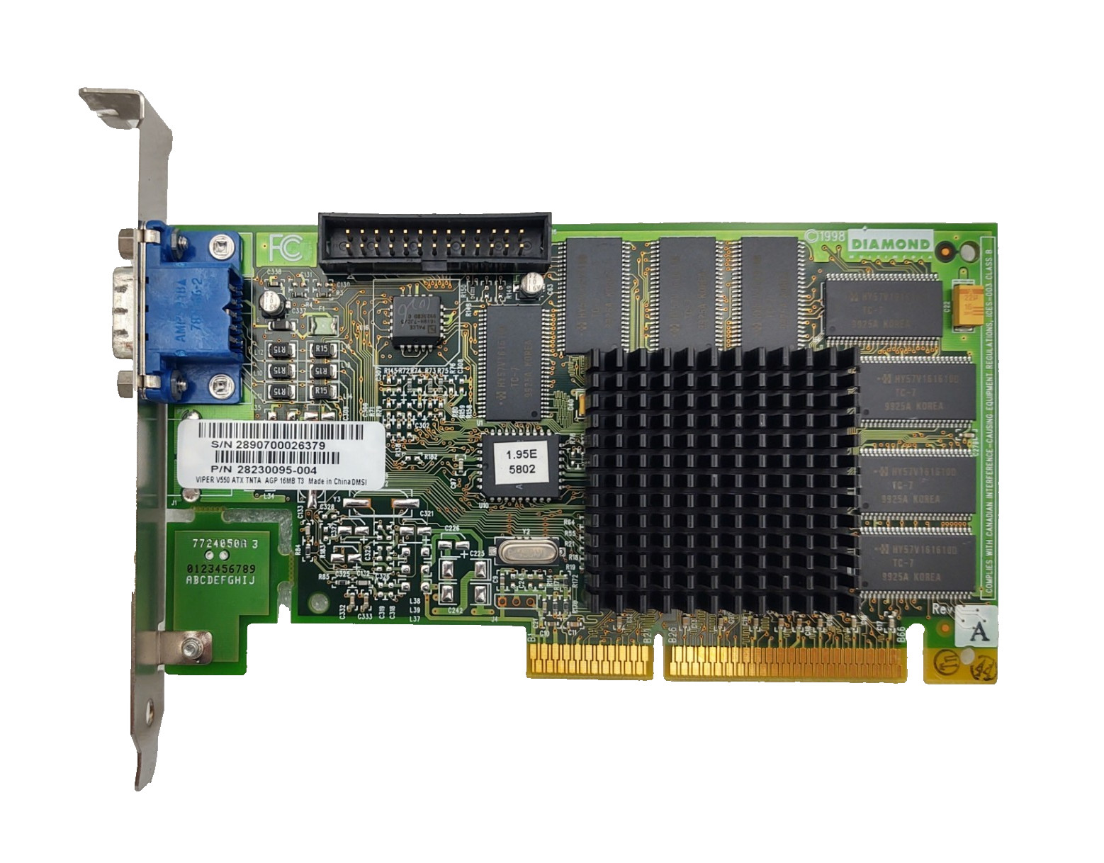 Diamond Viper V550 16MB AGP Video Graphics Card P/N: 0000529P / 28230095-004