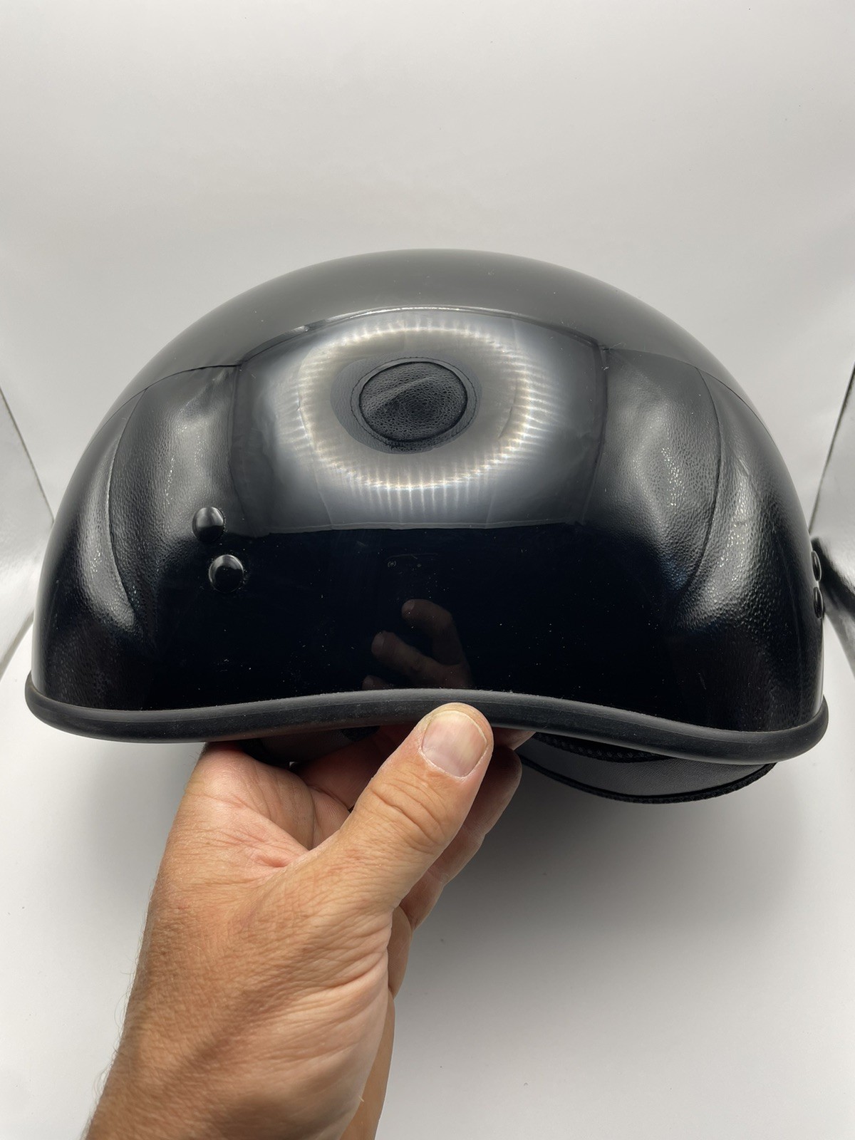 G-MAX Gloss Black RETRO-LOOK  HALF HELMET SZ M