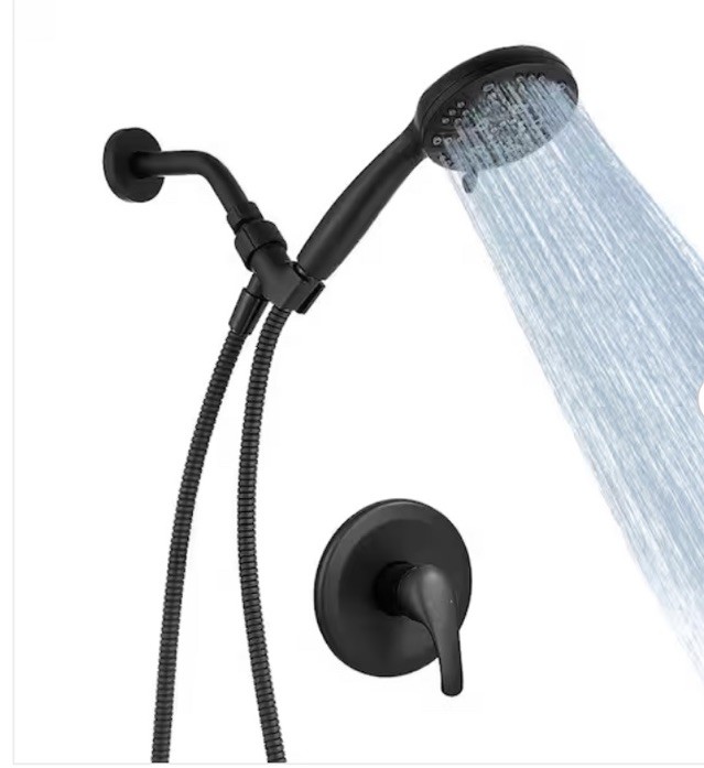 BWE Single Handle 6 Spray Shower Trim Kit A-98021-Black