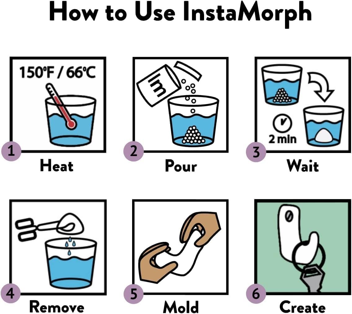 InstaMorph 6oz Moldable Thermoplastic Polymorph Reusable Plastic DIY Arts Crafts