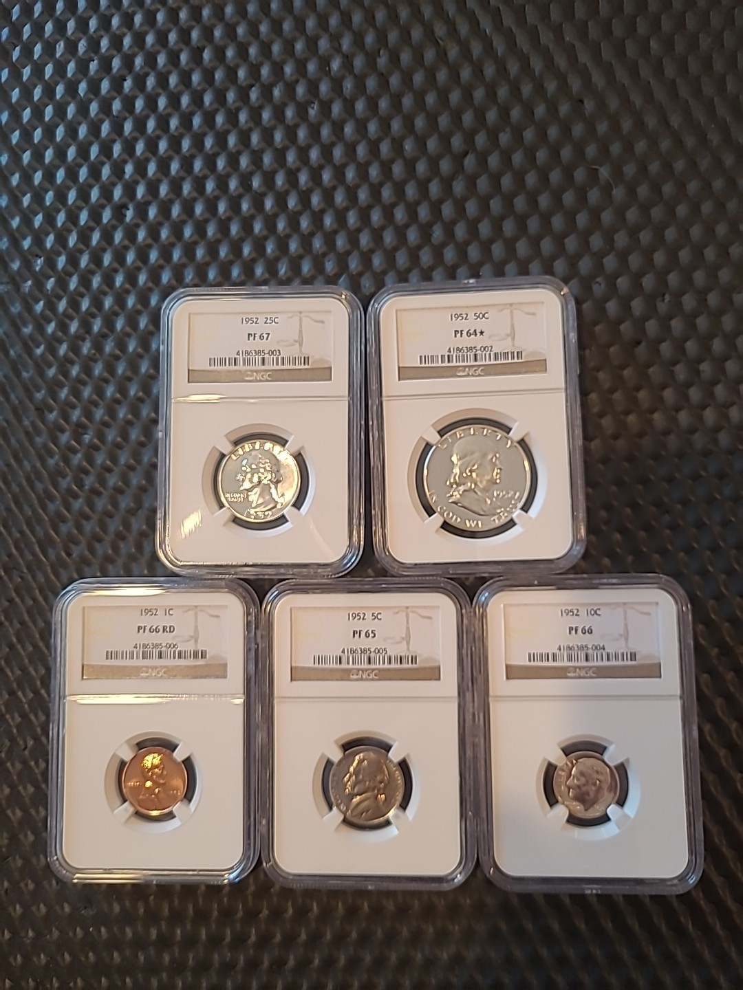 1952 NGC PROOF SET (sequential matching numbers) PF 64* to PF 67  FREE SHIPPING!
