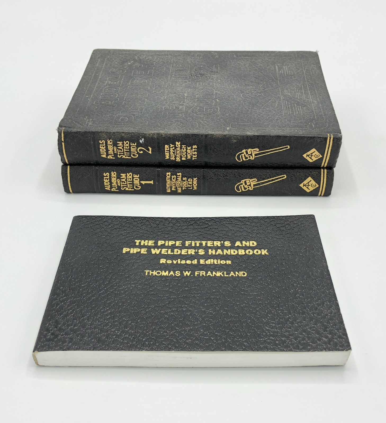 Vtg Audels Plumbers & Steam Fitters Guides 1 & 2 (1925) + Pipe Welder's Handbook