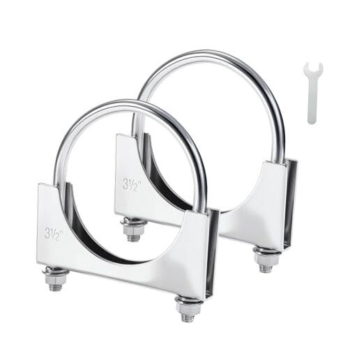 3.5" Heavy Duty U Bolt Exhaust Clamp, 3 1/Inch Stainless Steel U 3.5” 2