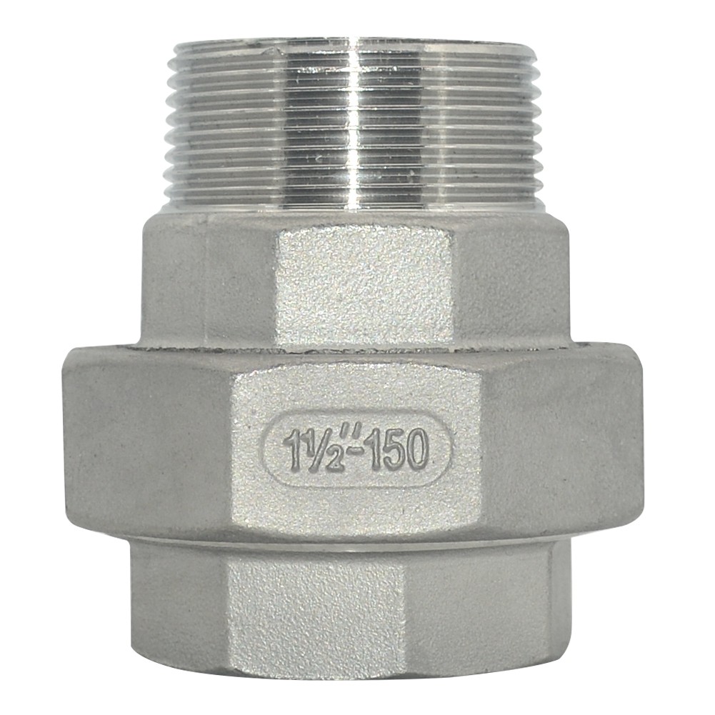 1-1/2" NPT Female to Male Malleable Straight Union Coupling Pipe Adapter SS 304