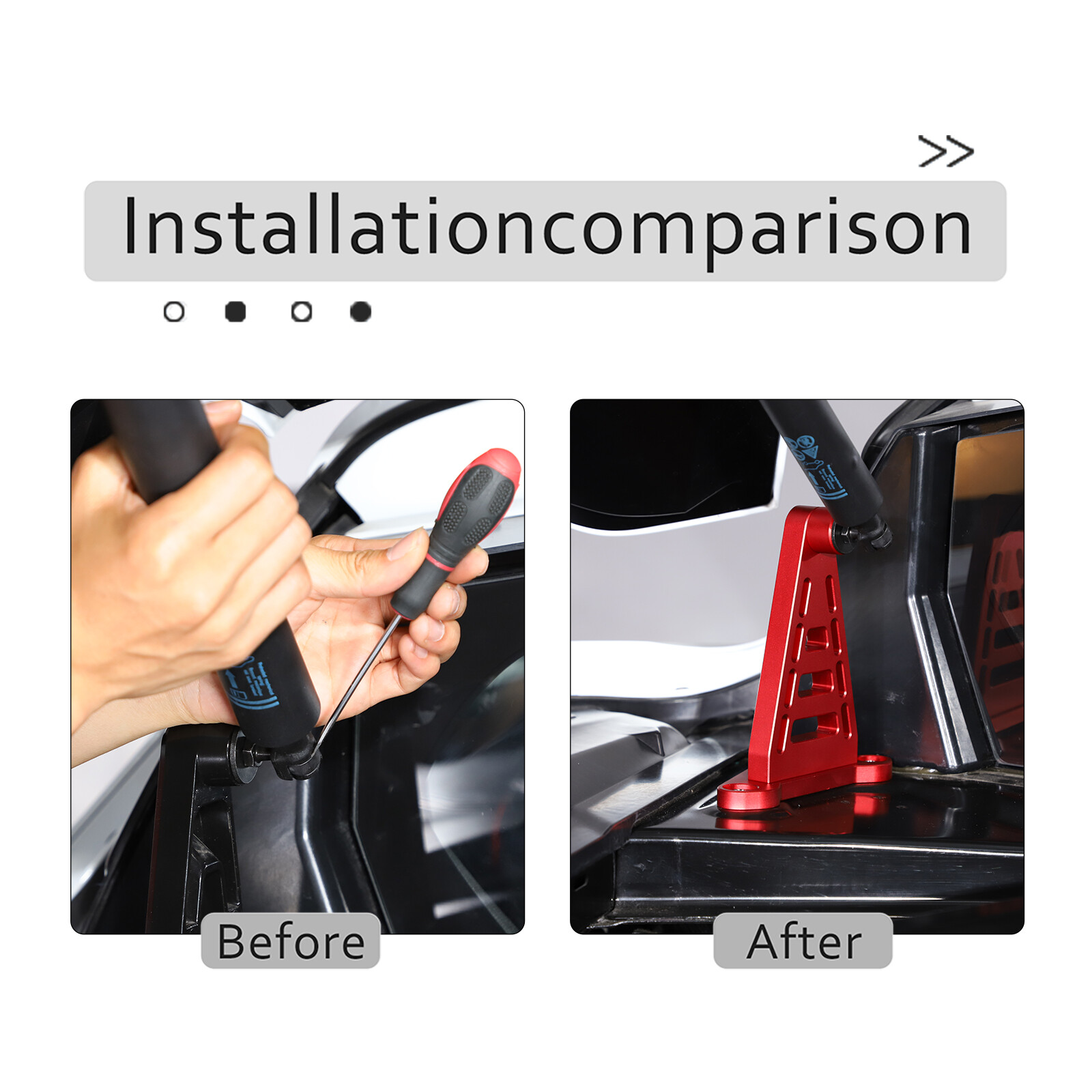 Replacement Red RaceLite Rear Hatch Support Brackets For Corvette C8 2020-26 US