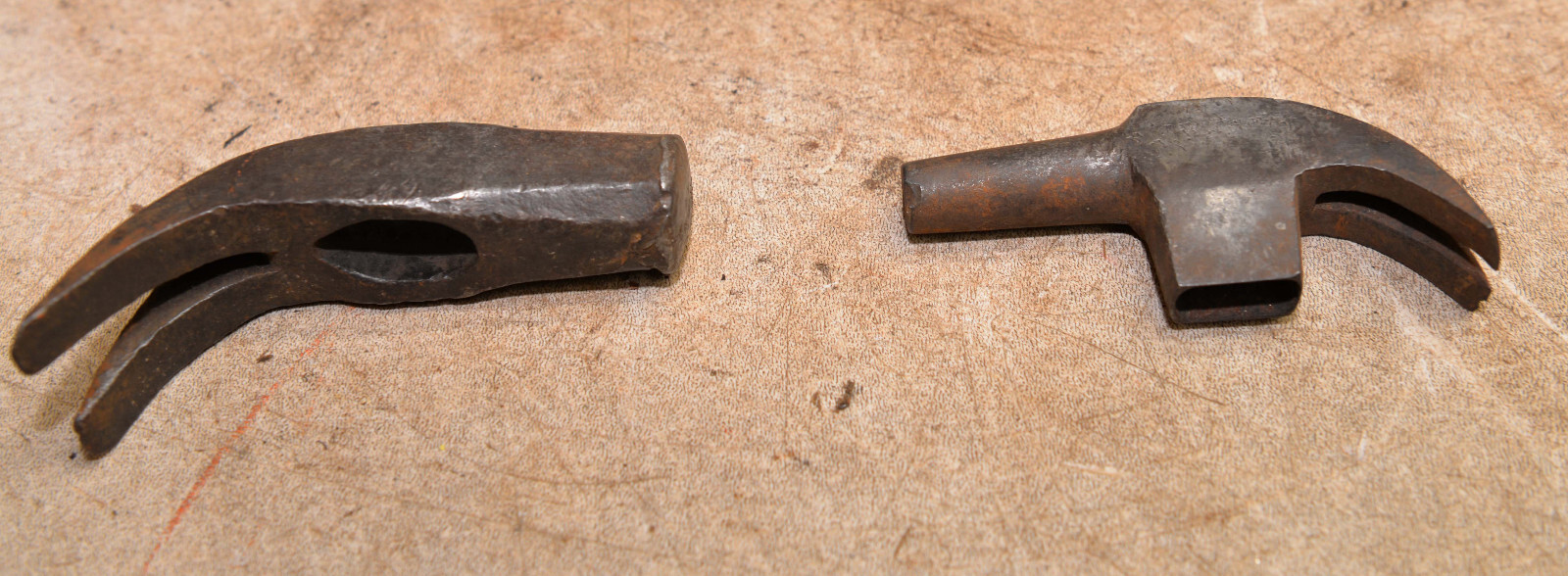2 antique hammer heads long nose early Maydole & primitive claw collectible tool