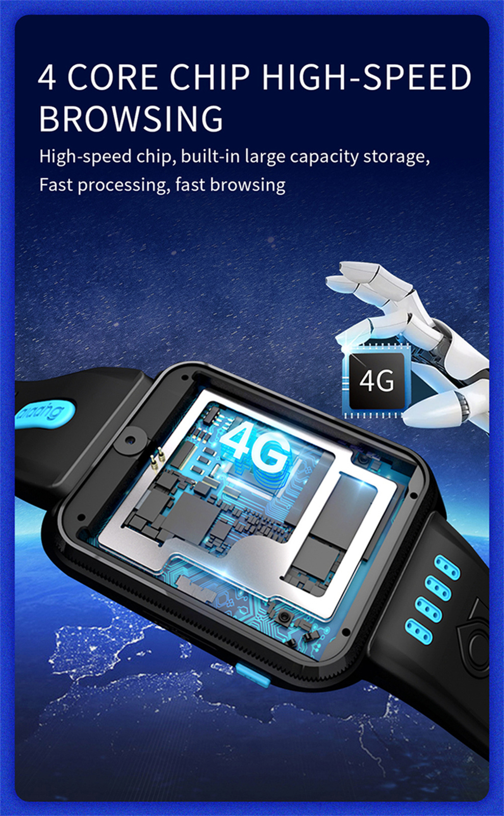 Children Student Smartwatch 4G wifi Waterproof Kid Watch Dual Camera Anti-Lost