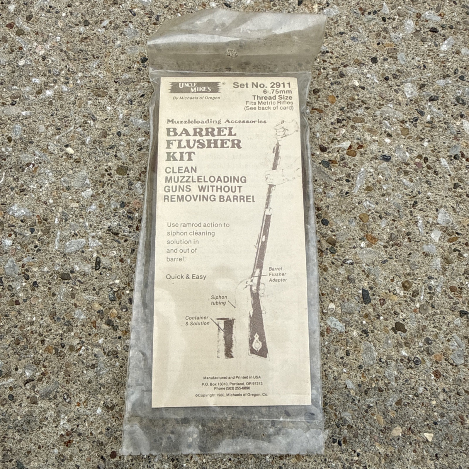Uncle Mike’s Barrel Flusher Kit 2911 Muzzleloader Cleaning Tool METRIC THREADS