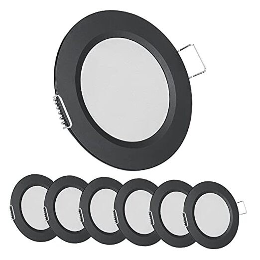 RV 2.75" Recessed LED Ceiling Light 12V Ultra-Thin Black Finish Warm White