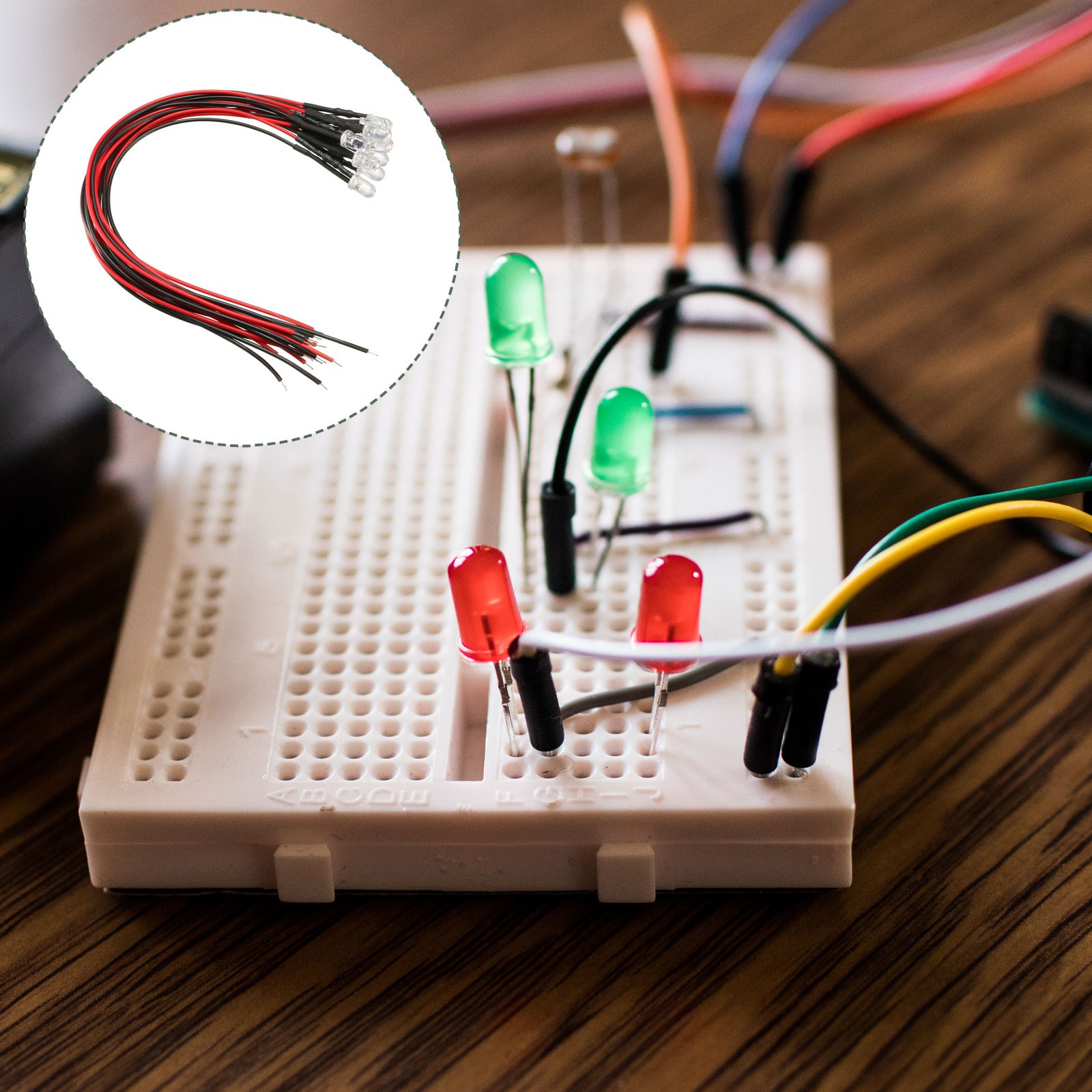 10 Pcs Pre Wired LED Semiconductor Light Emitting Diodes Red 5mm DC9-12V