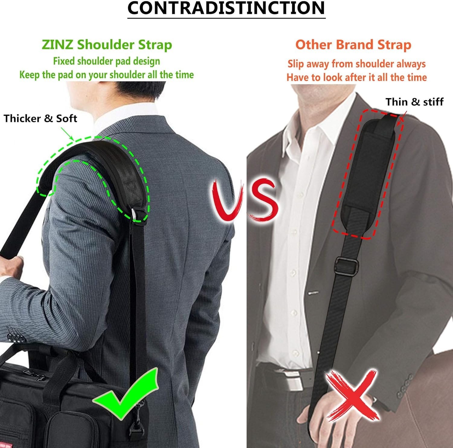 Bag Shoulder Strap, Padded Adjustable Shoulder Strap Replacement