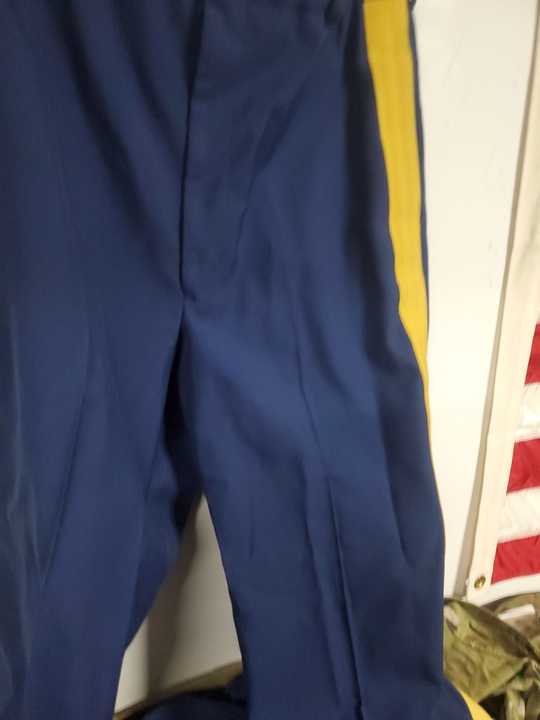 US Army blue dress pants with gold stripe. Used 34 L C
