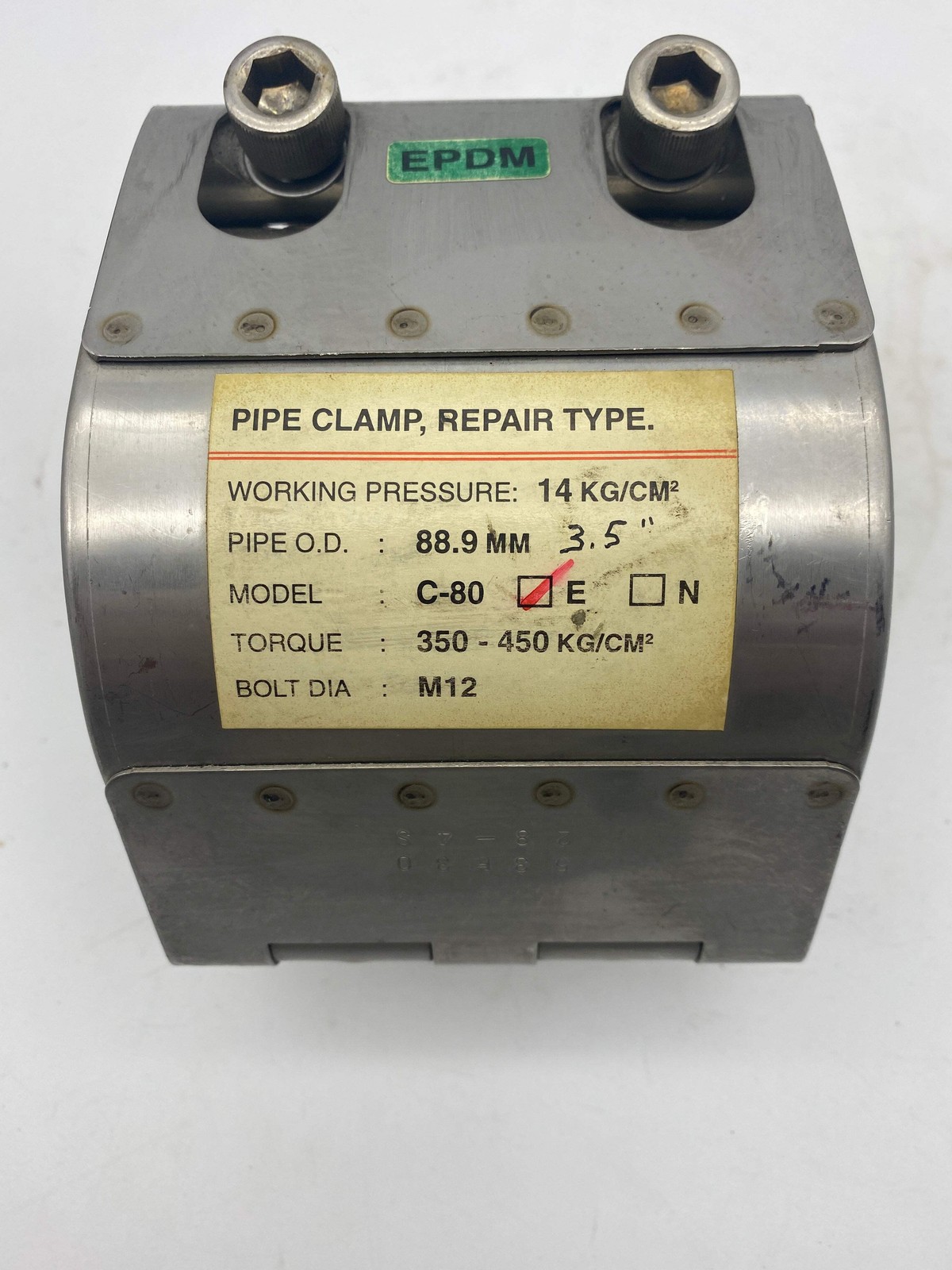 Pipe Repair Clamp C-80E, 3-1/2" Dai. (No Box)
