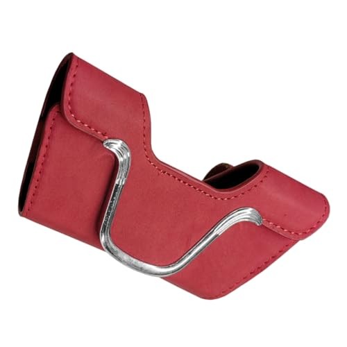 Sunglass Holder for Car Visor Clip, Suede Glasses Storage Box with Magnetic Red