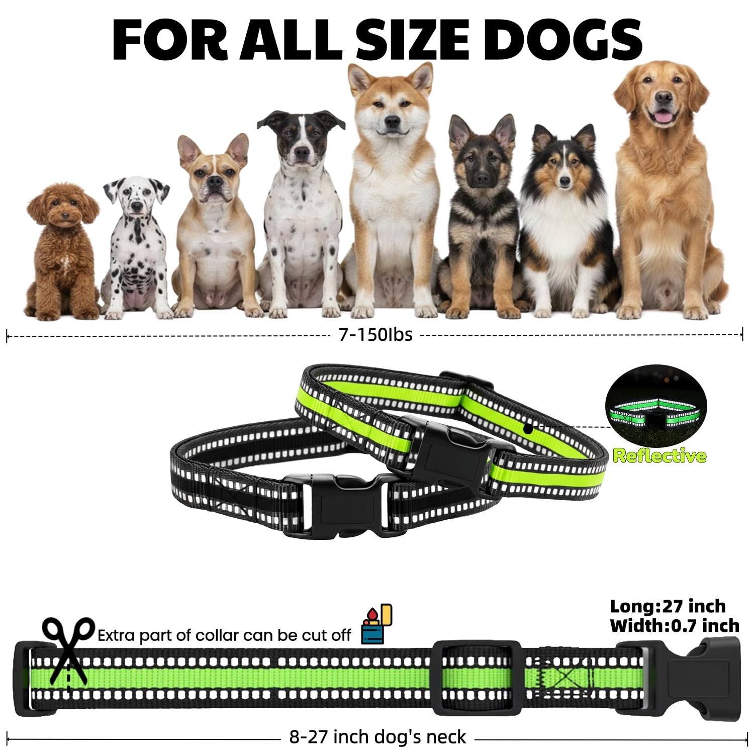 Training Collar Replacement Straps Adjustable Nylon Bands for E-Collars & Sho...