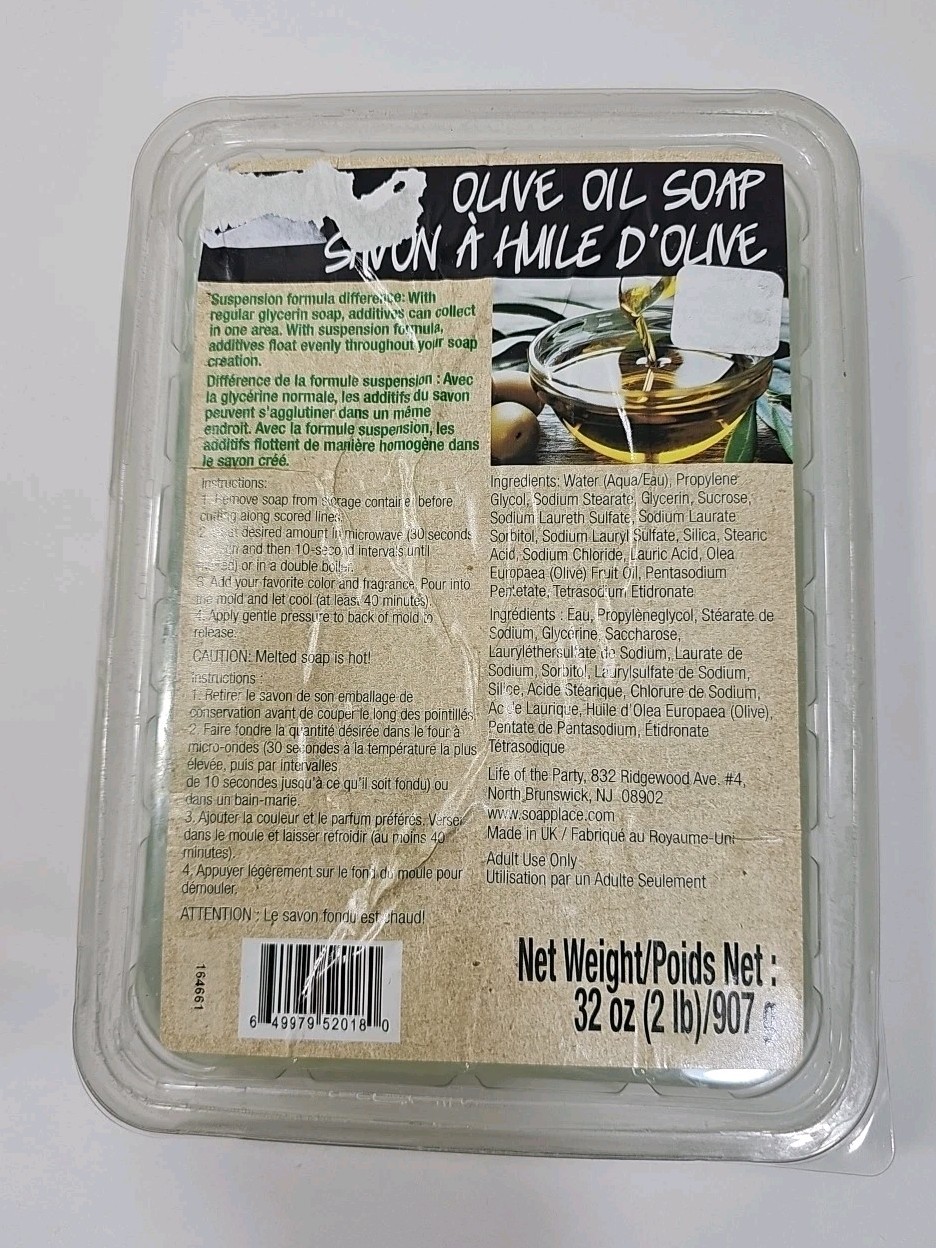 New Life Of The Party Artisan Suspension Soap 2lb-Olive Oil 520-15 Soap Making
