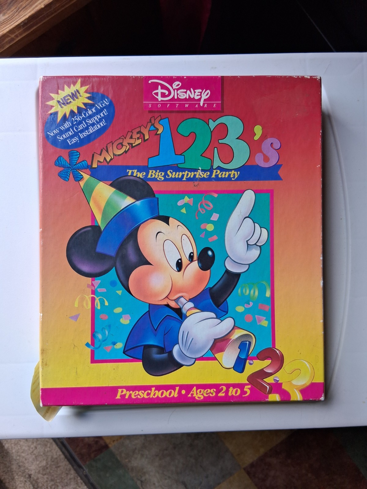 1993 Disney Software Mickey's 123's The Big Suprise Party IBM Edition 3.5" Disc