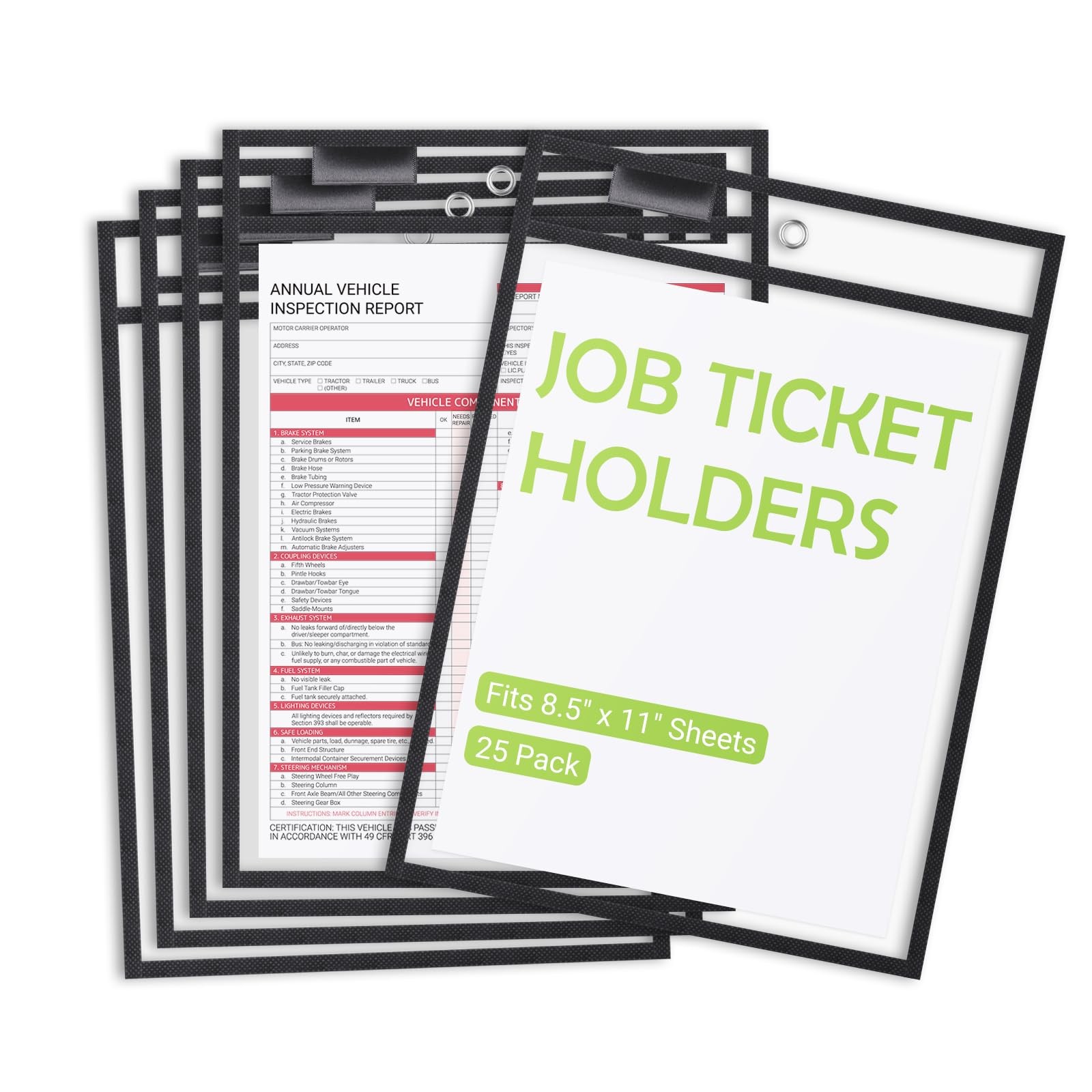 suituts 25 Pack Job Ticket Holders 10x13 Inches-Dry Erase Pockets Sleeves Sho...