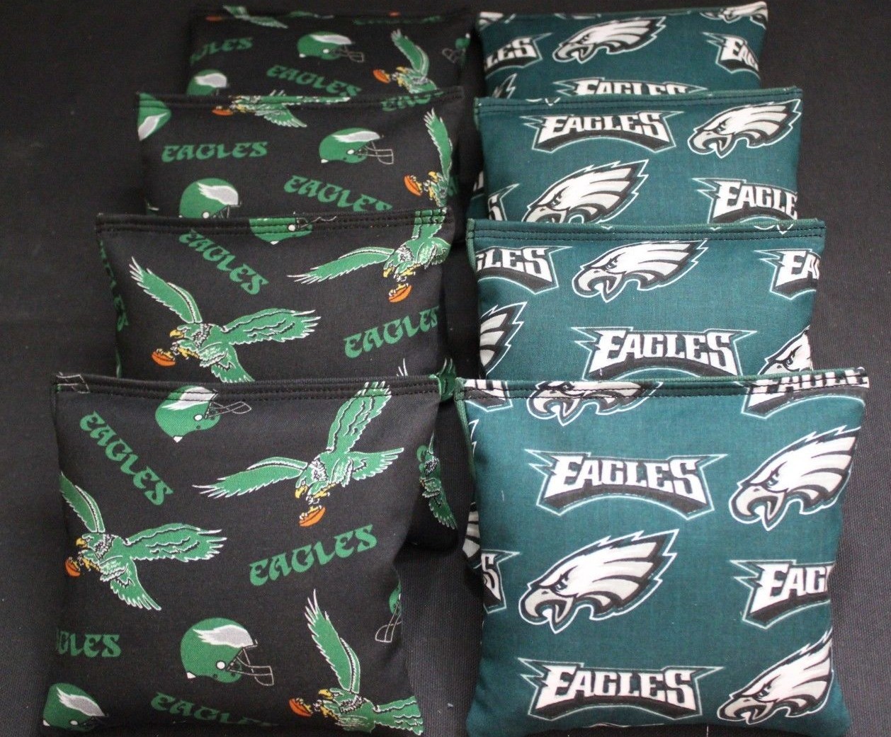 PHILADELPHIA EAGLES CORNHOLE BEAN BAGS 8 ACA Reg made w NFL TEAM Fabric