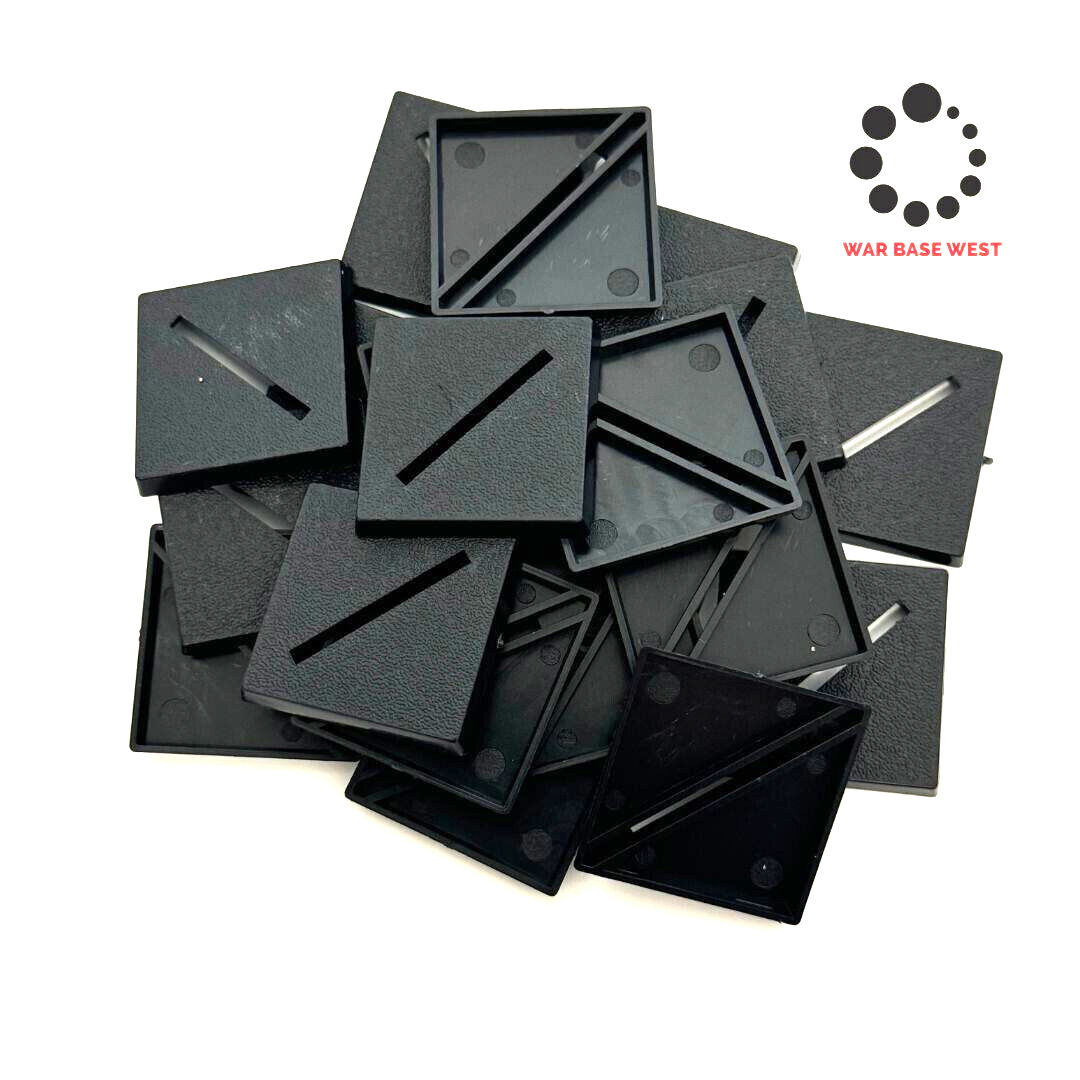 Lot Of 20 30mm Square Beveled Slot Bases Warhammer Fantasy Old World Wargaming
