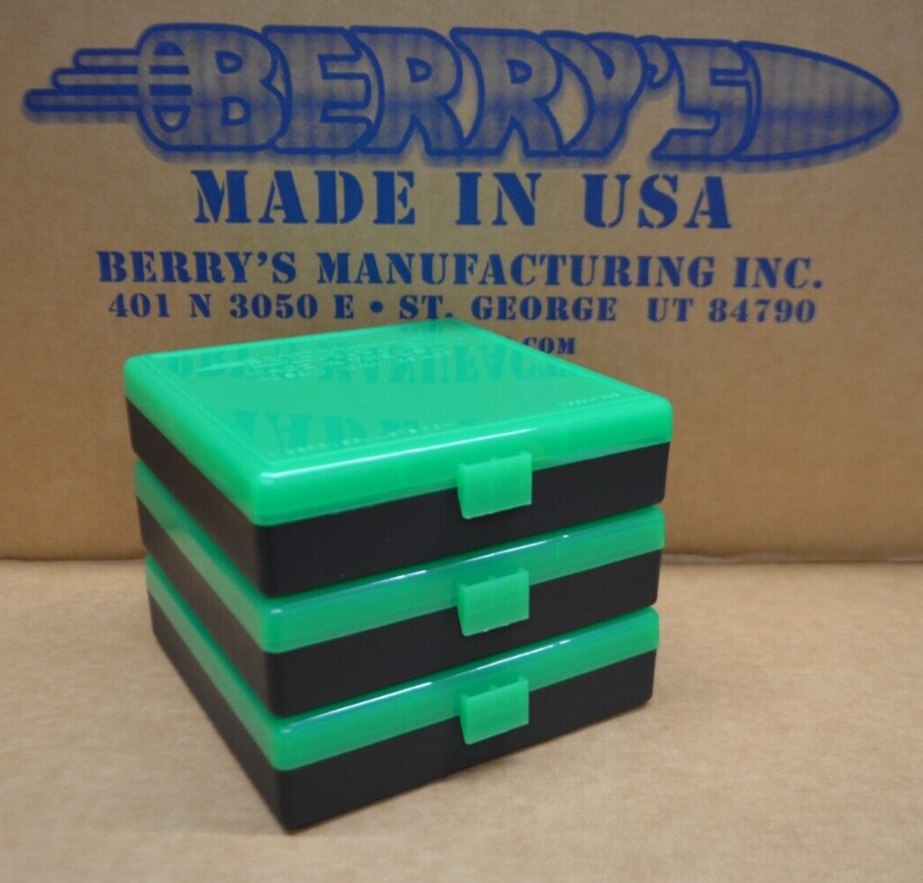 (3) 45 ACP / 40 / 10 MM  100 ROUND PLASTIC AMMO BOXES ( ZOMBIE COLOR)