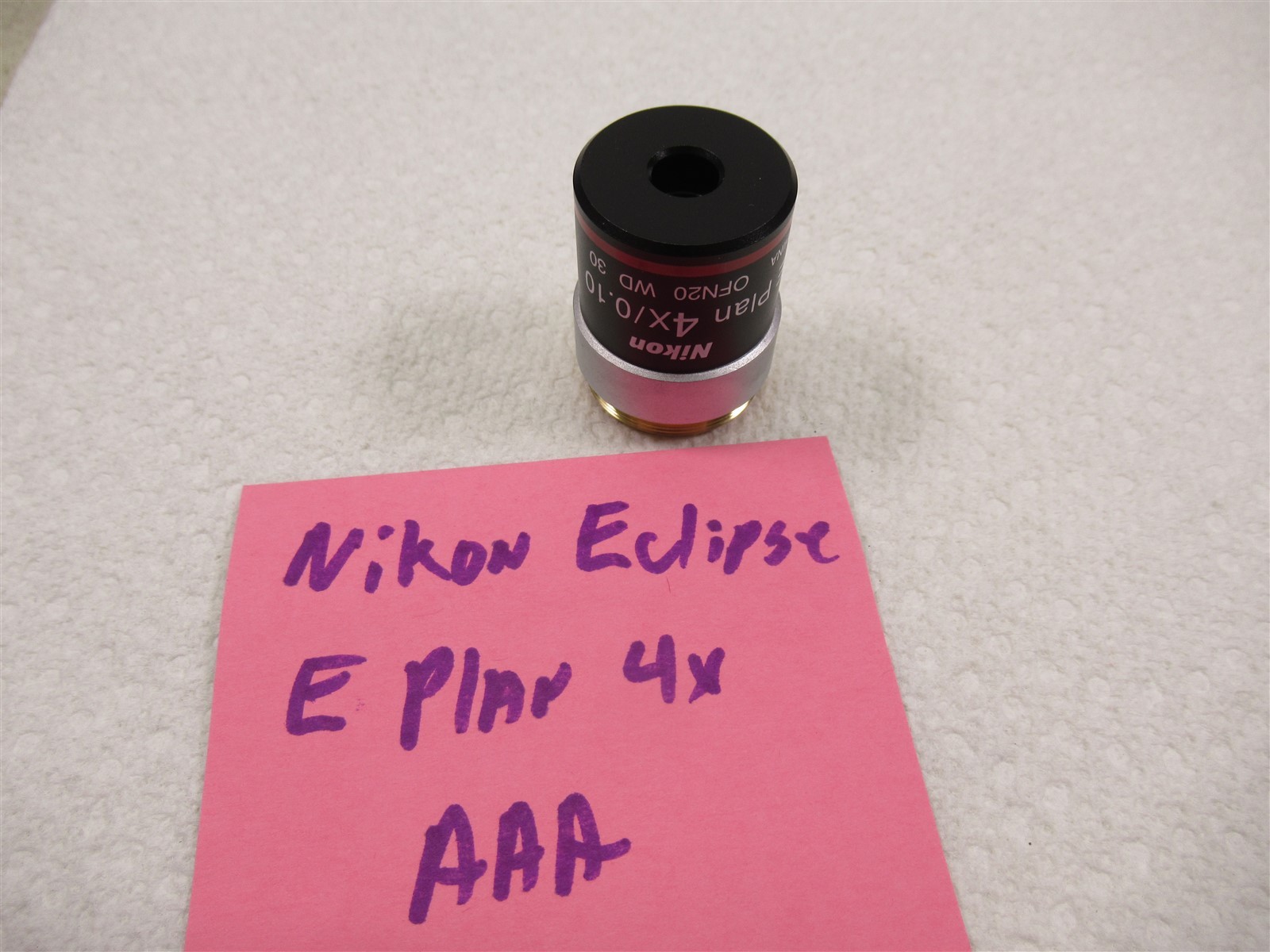 Nikon E Plan 4x / 0.10 OFN20 WD 30 Microscope Objective Lens for Eclipse Models