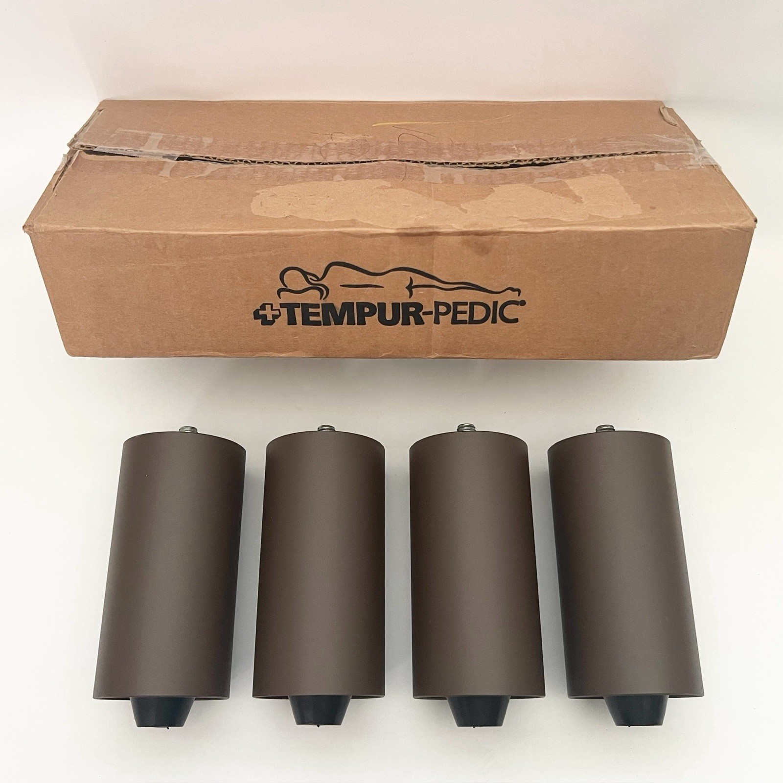 Tempur-Pedic Ergo Premier Base 6.5” Brown Metal Legs Set of 4