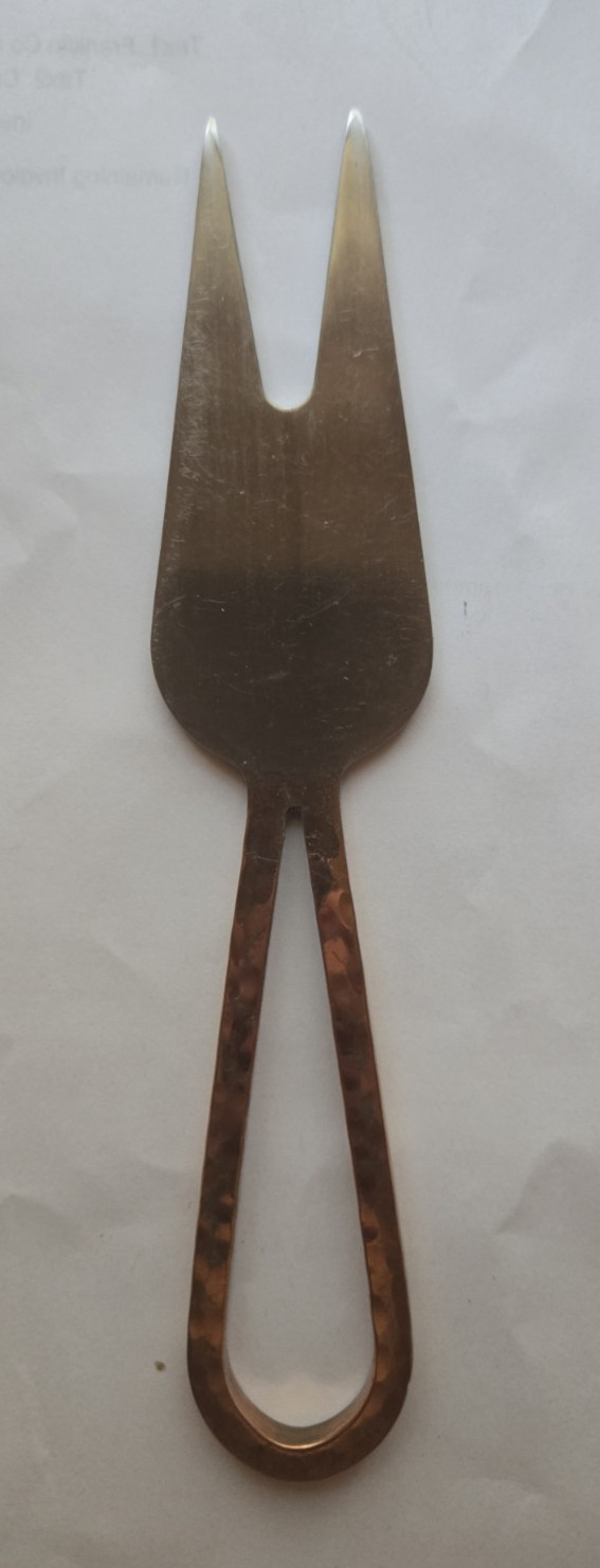 Cheese Knife Copper and Silver Color 6.5" Long