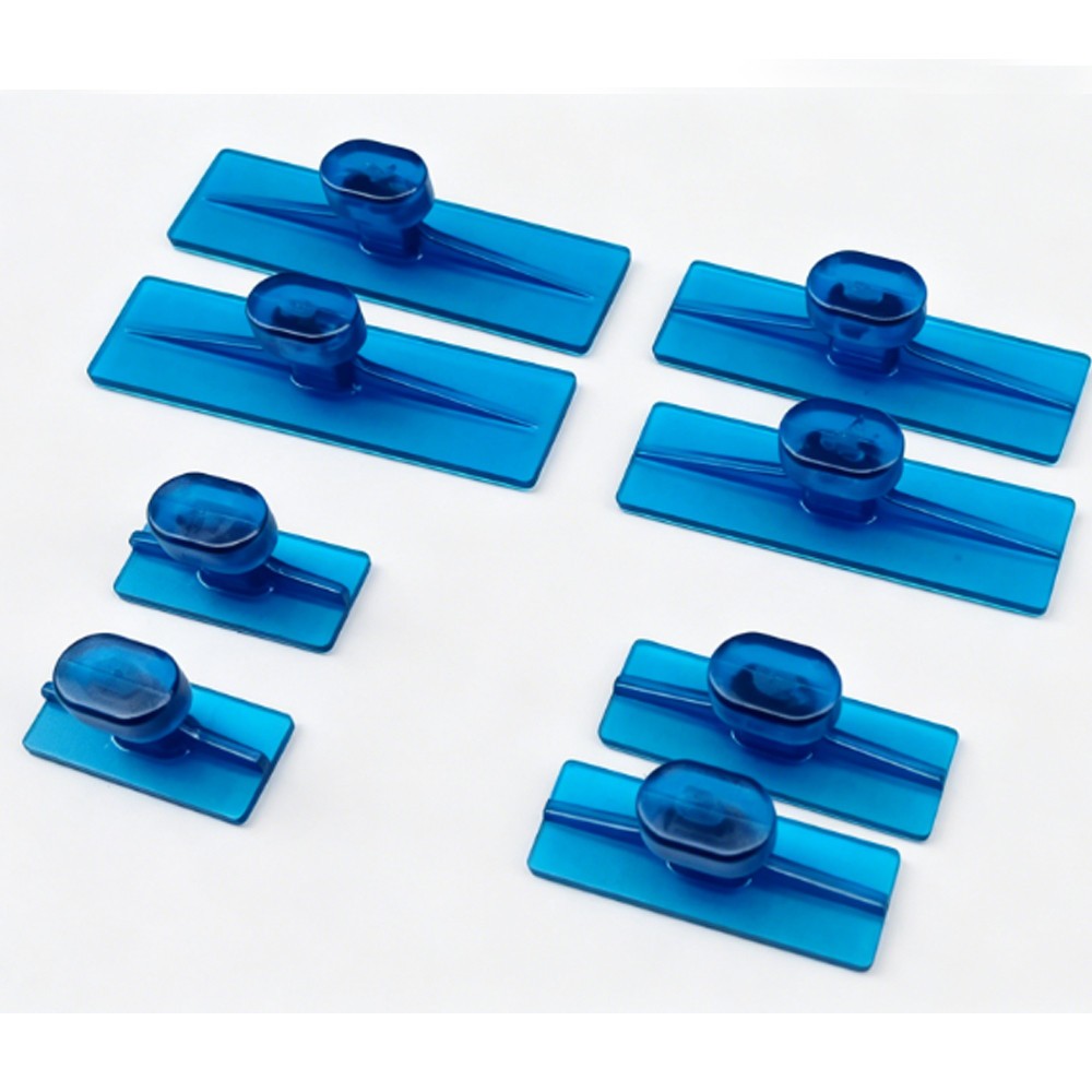 Rectangular Pdr hail dent Glue Tabs 24-piece set in blue for removing dents