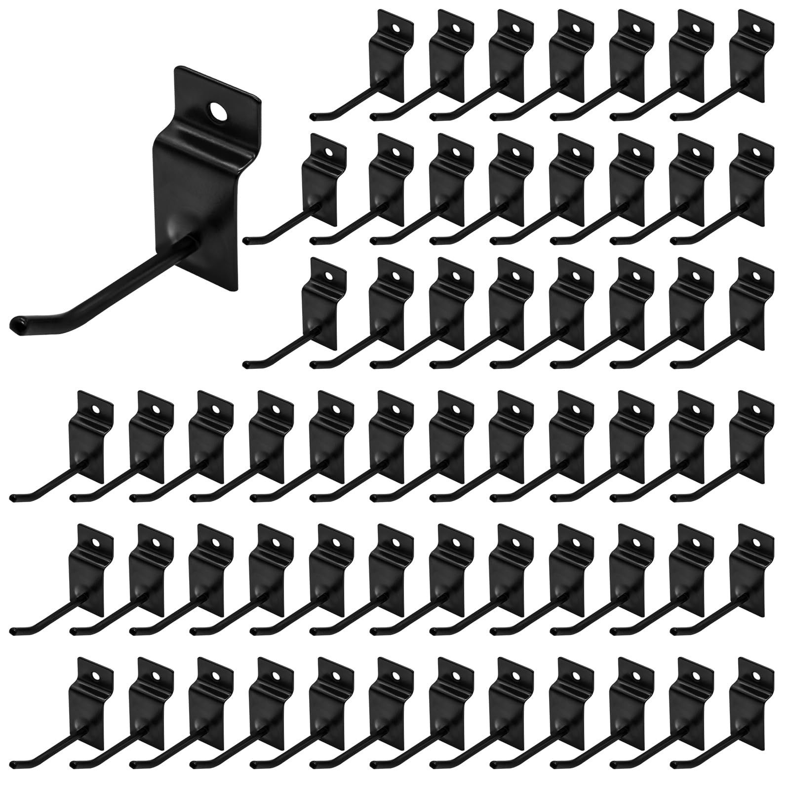 60 Pcs 2 Inch Slatwall Hooks Assortment Heavy Duty Metal Display Hangers