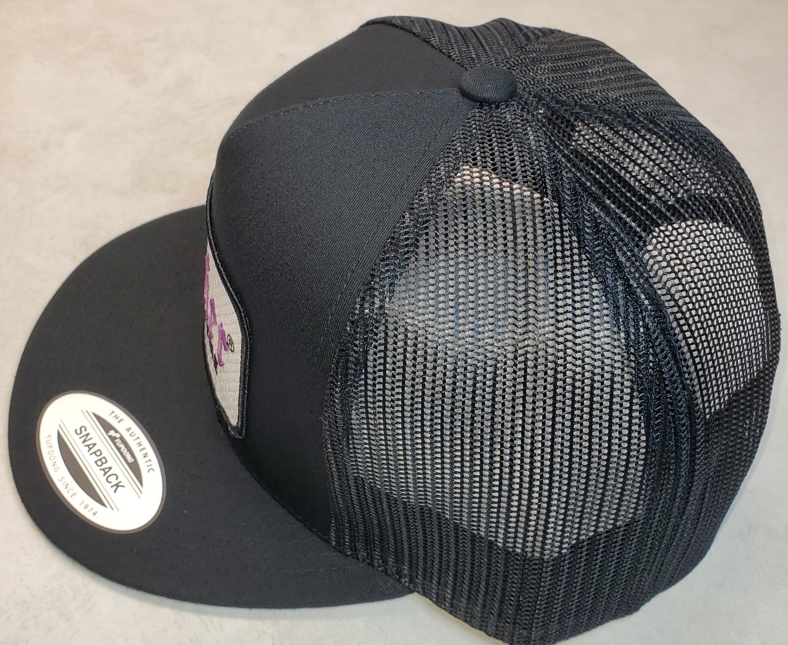 Hoosier Racing Tire Patch Yupoong Trucker Hat Classic 6006 Snapback Black/Black