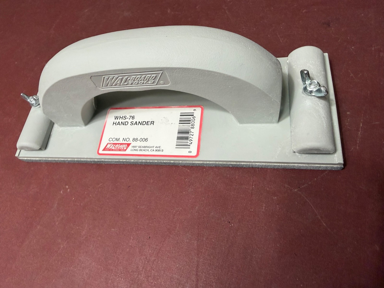 WalBoard WHS-76 Hand Sander 9-1/4" x 3-1/4" Plastic Body And Hard Foam Base Pad