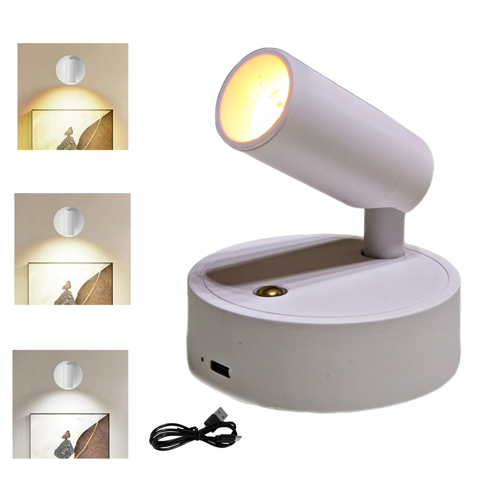 Spot Lights Indoor, Rechargeable Plant Spotlight Indoor, 360° Rotate Wireless...