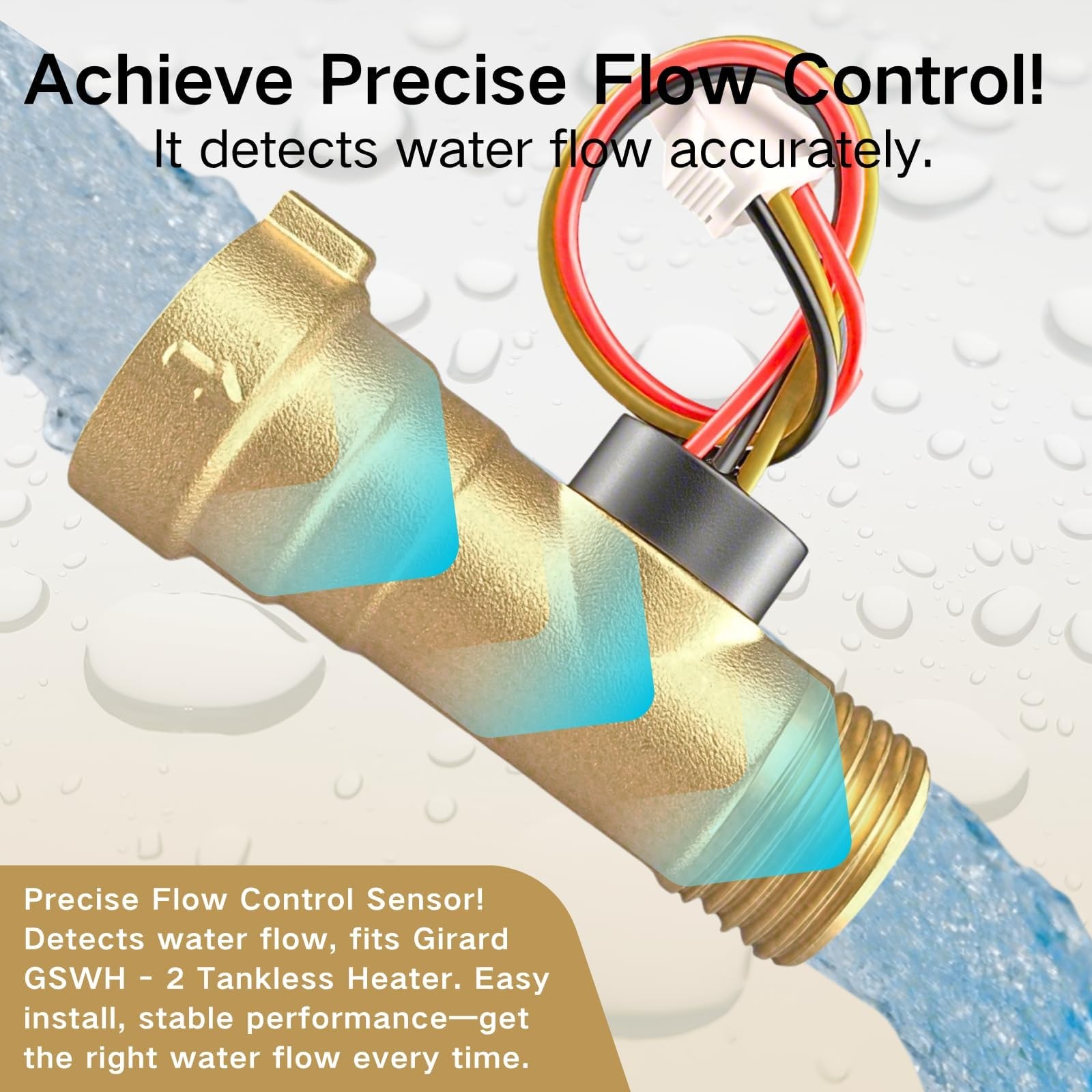 Water Flow Sensor Replacement for RV Tankless Heater Brass