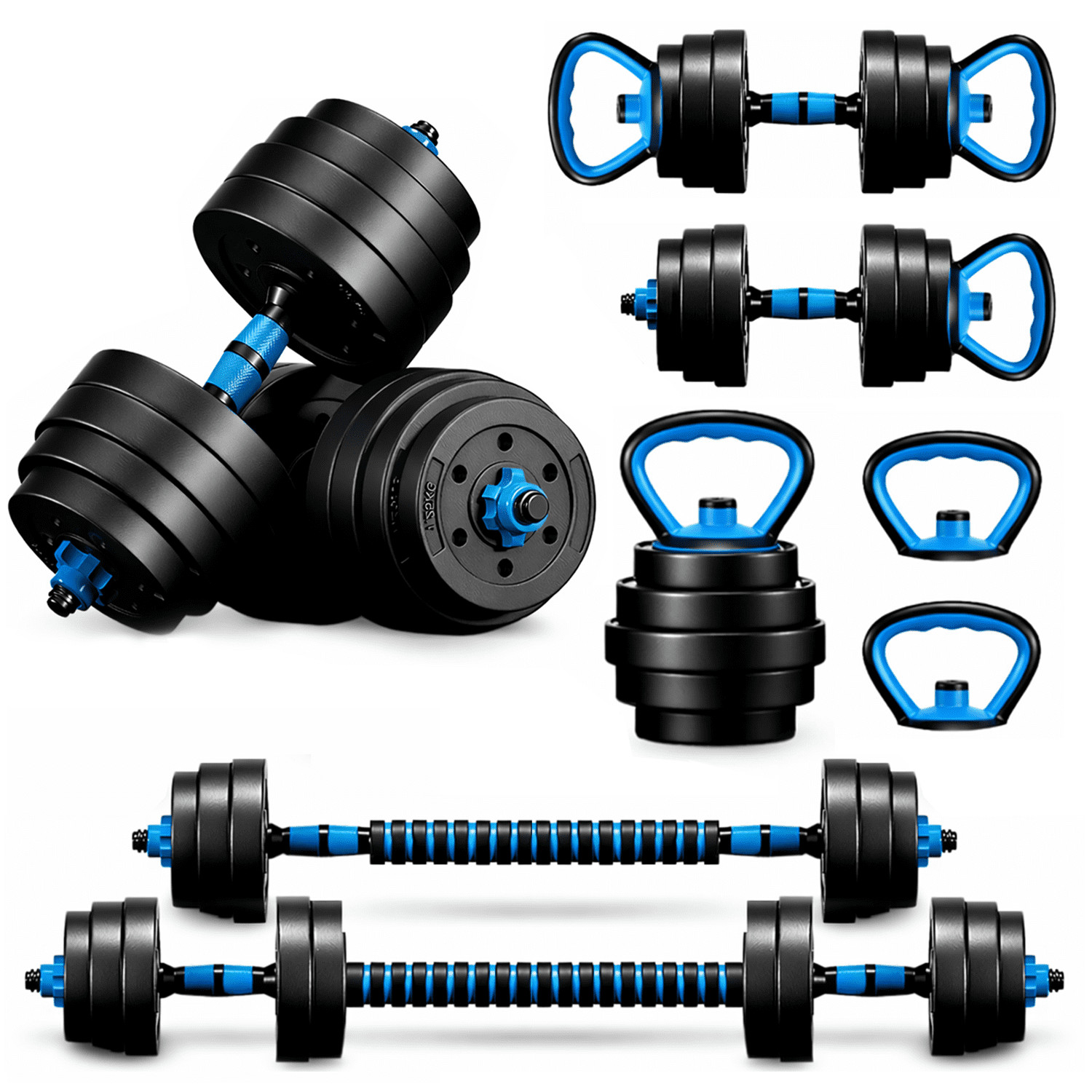 Adjustable Dumbbells, Portable Changeable Dumbbell, Kettlebells, Push up Stand