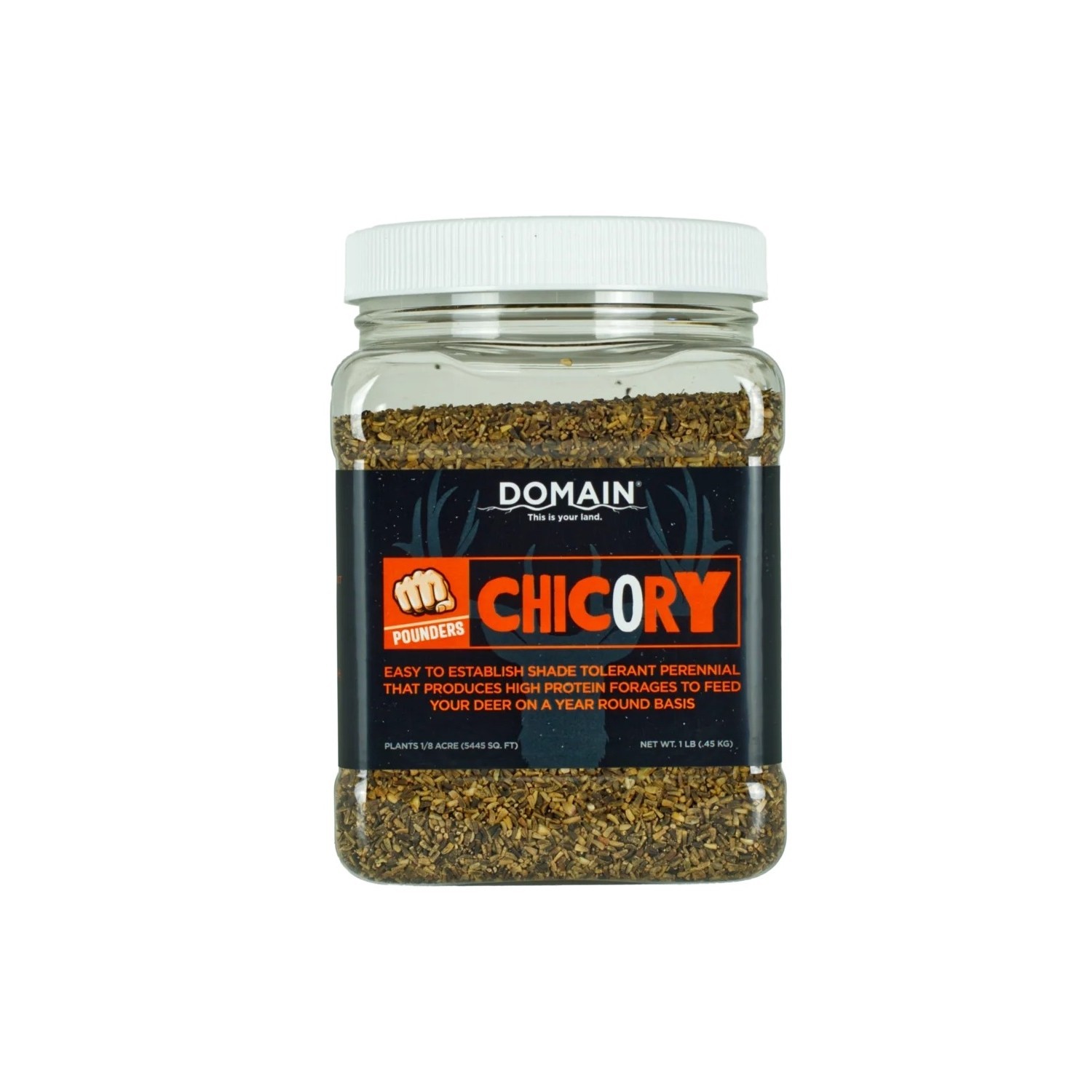 Domain Outdoor Domain Pounder Chicory Food Plot Seed 1 lb Jug/ 1/8 Acre #DCS1LB