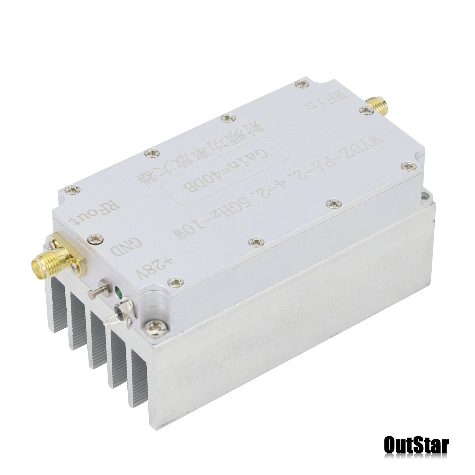 RF Power Amplifier Power Amp with Heat Sink 40dB 10W WYDZ-PA-2.4-2.5GHz-10W