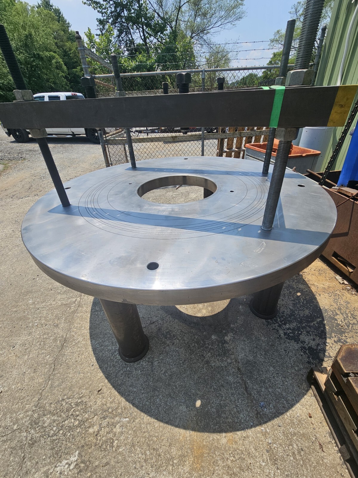 Large 72" Round 3" Thick Heavy Duty Steel Industrial Table