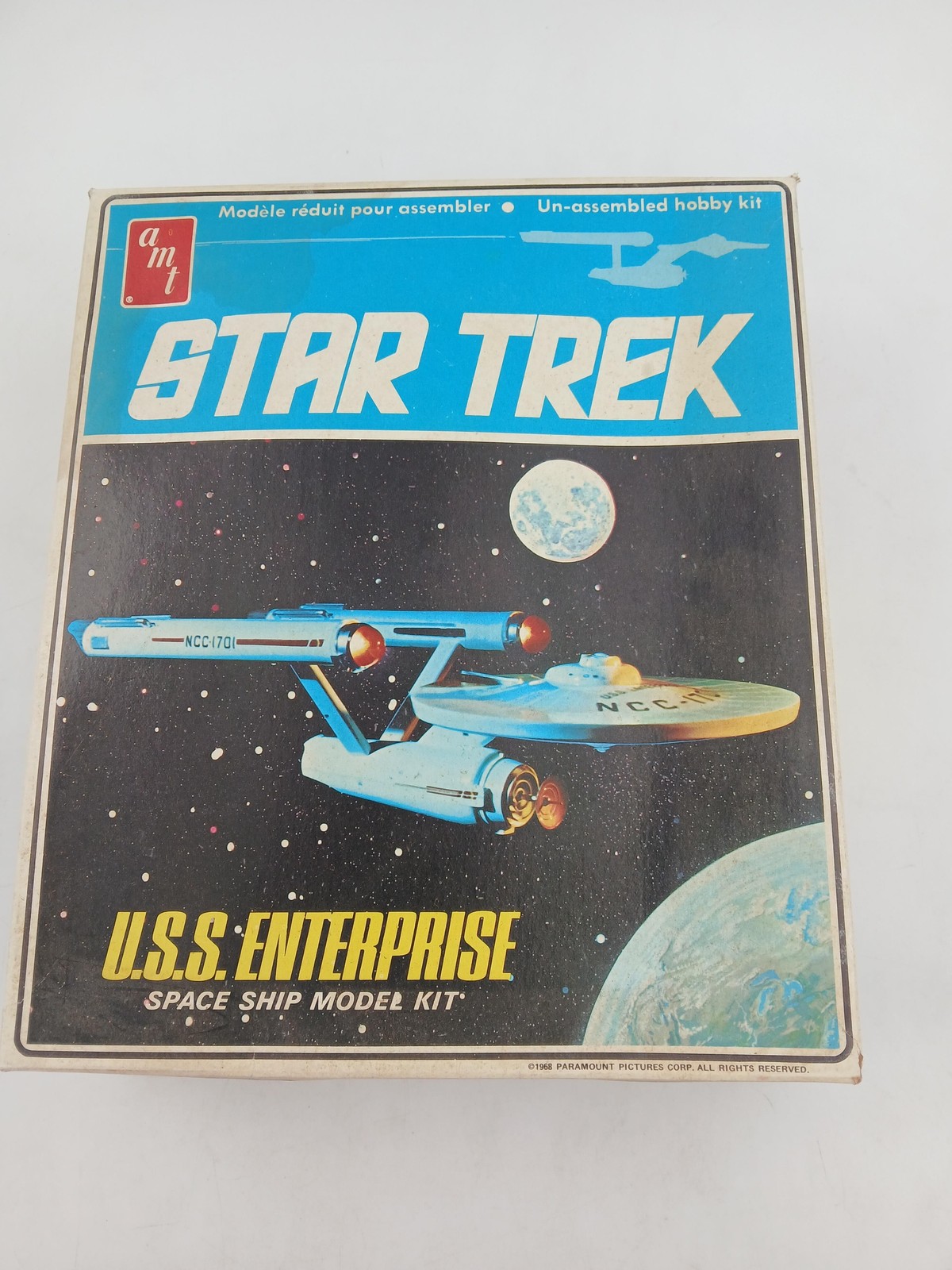 Vintage AMT Star Trek USS Enterprise Space Ship Model Kit 1968 Open Box
