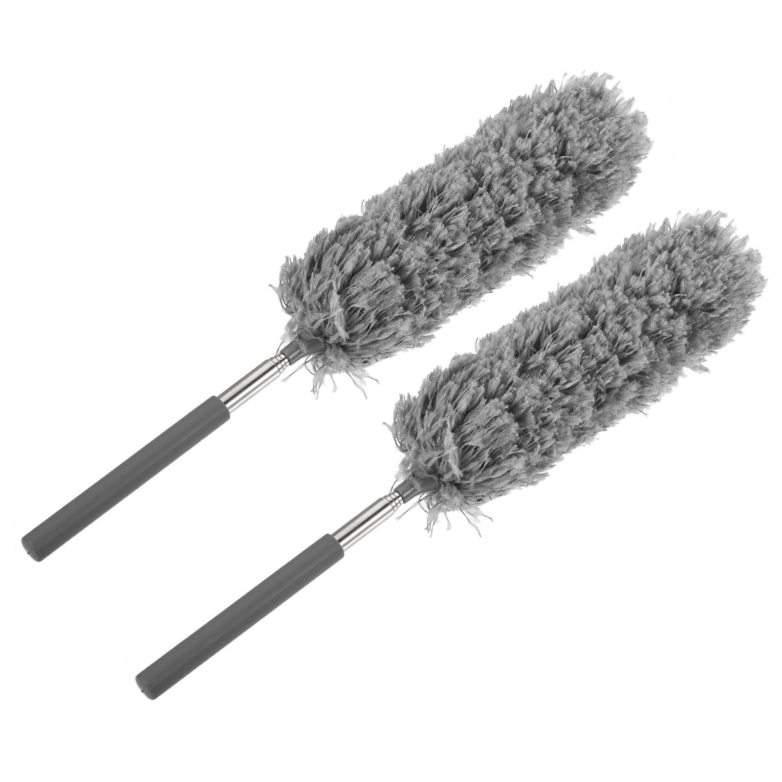Microfiber Duster 13.8-32.7 Inch Extendable Dust Brush, Gray 2pcs