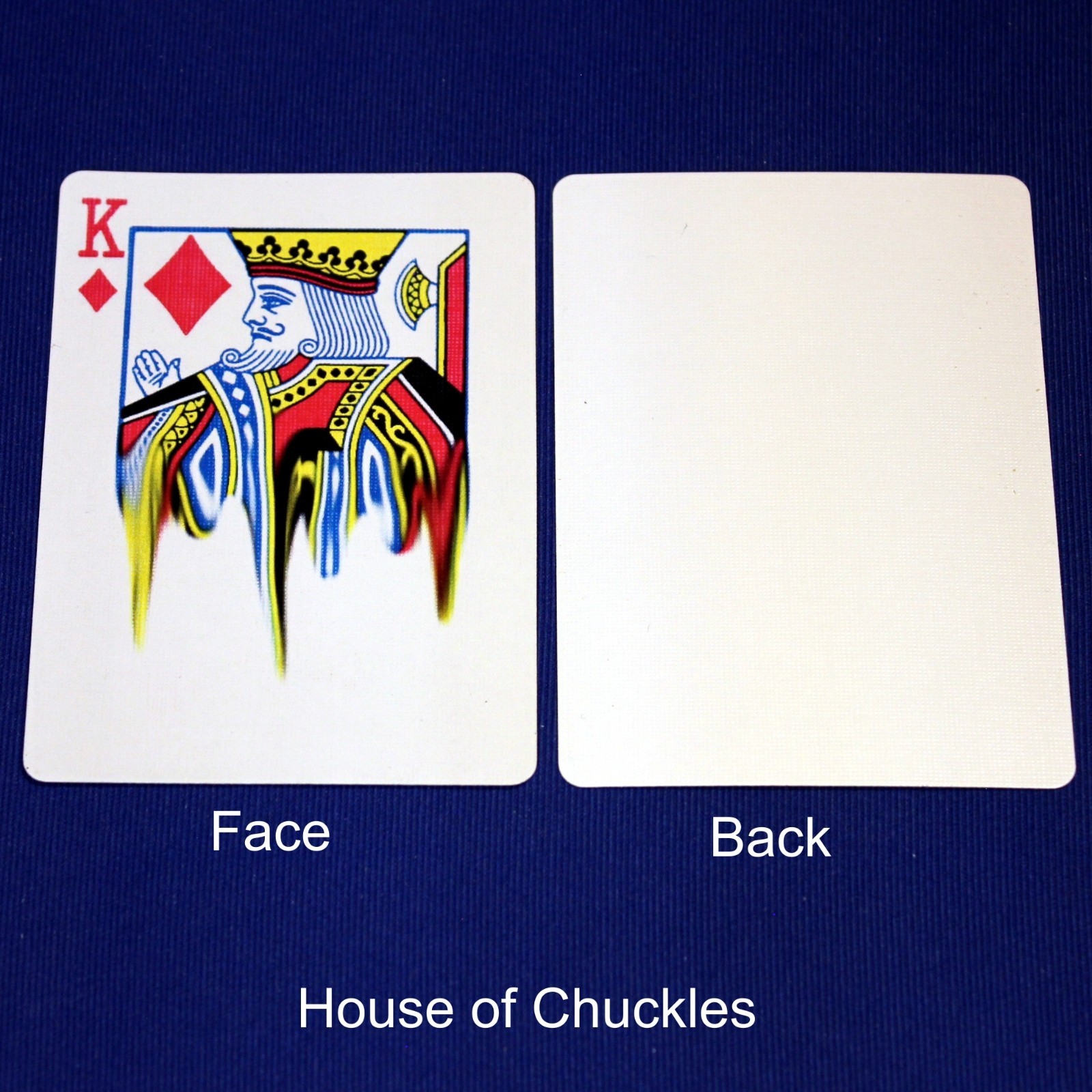 King of Diamonds, Half Smeared, Bicycle Printed Gaff Card, Blank