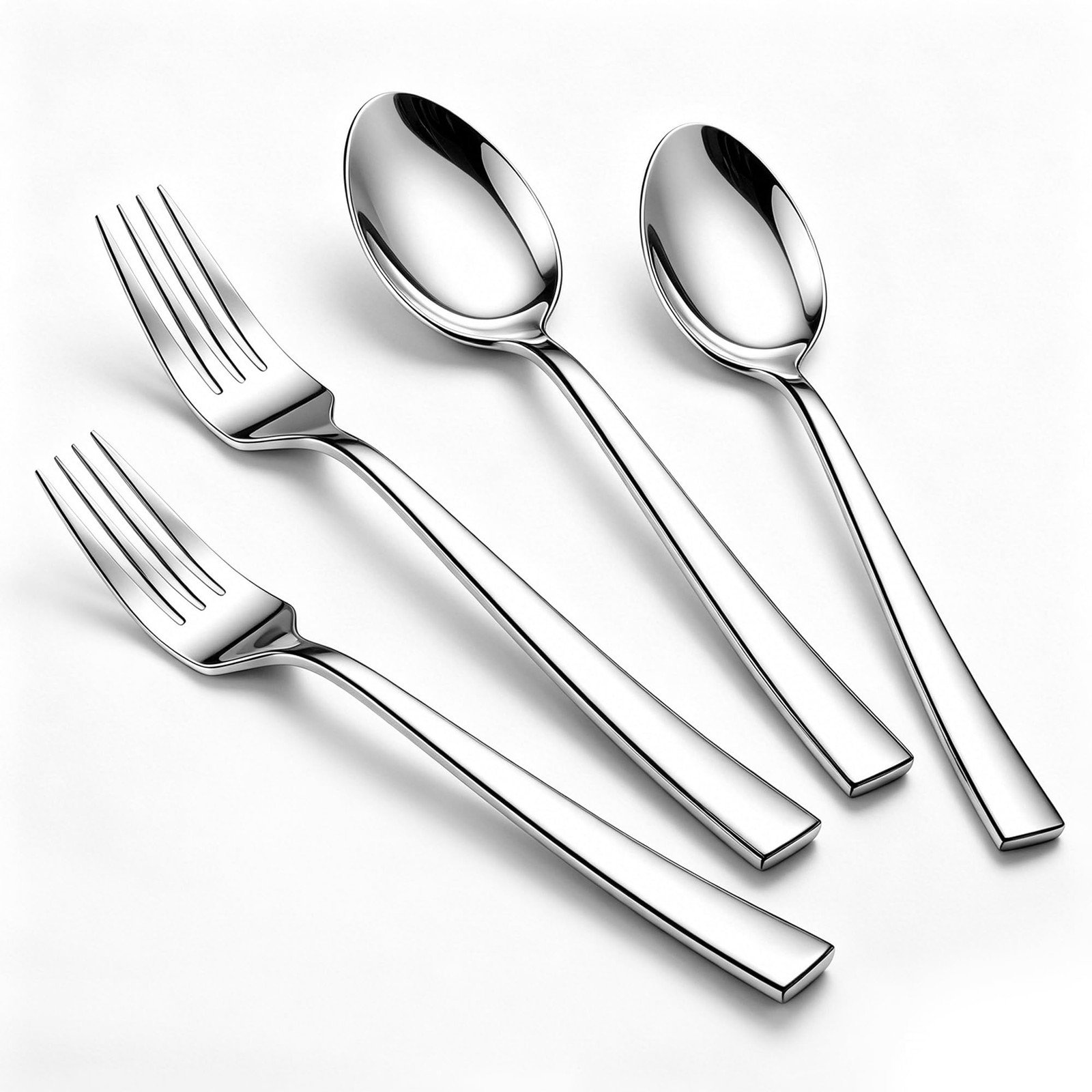 24-Piece Forks and Spoons Silverware Set, 12 Dessert Forks and 12 Teaspoons, ...