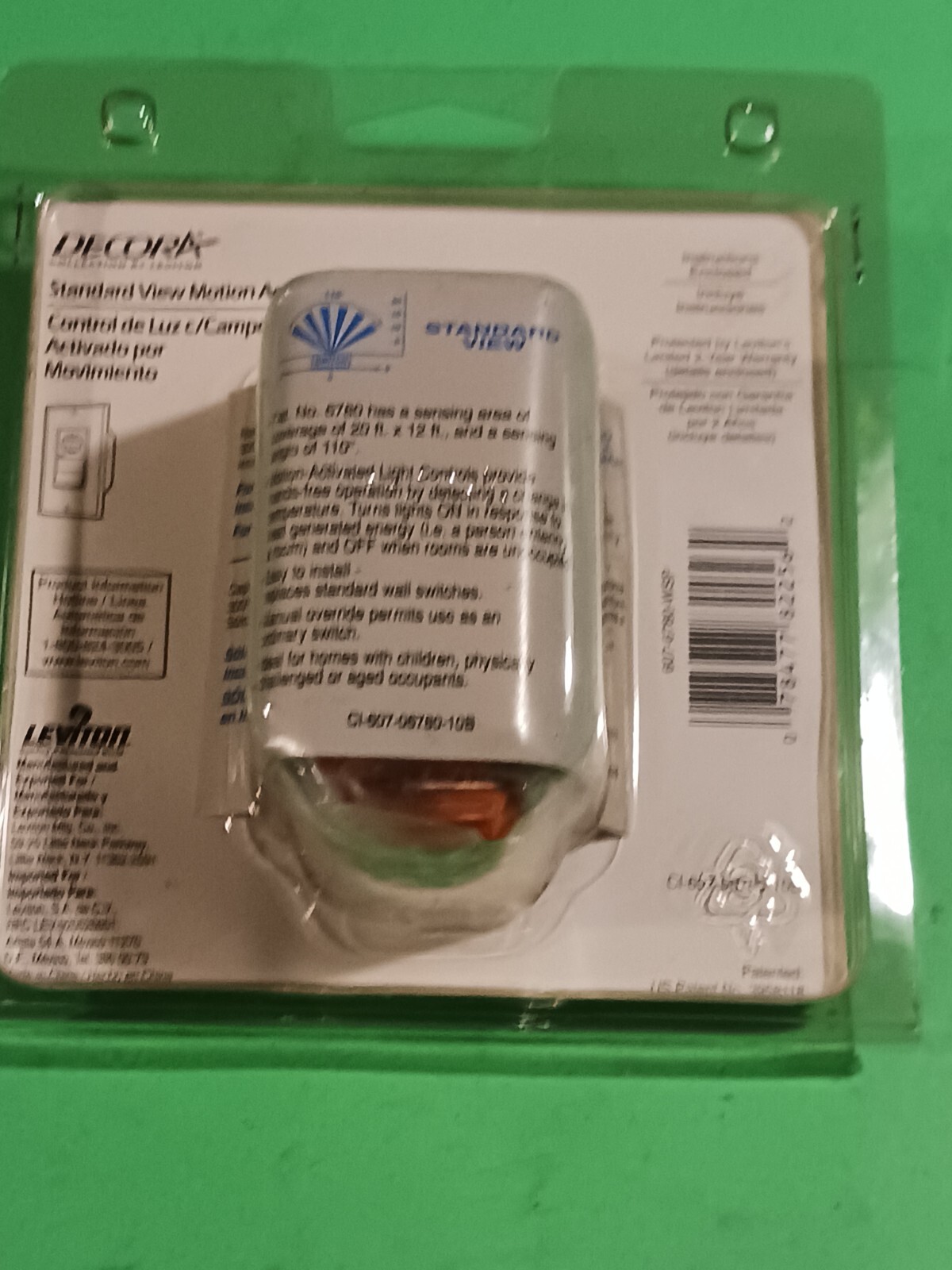 Motion Activated Leviton Decora White Incandescent Light Control 6780-ISL New