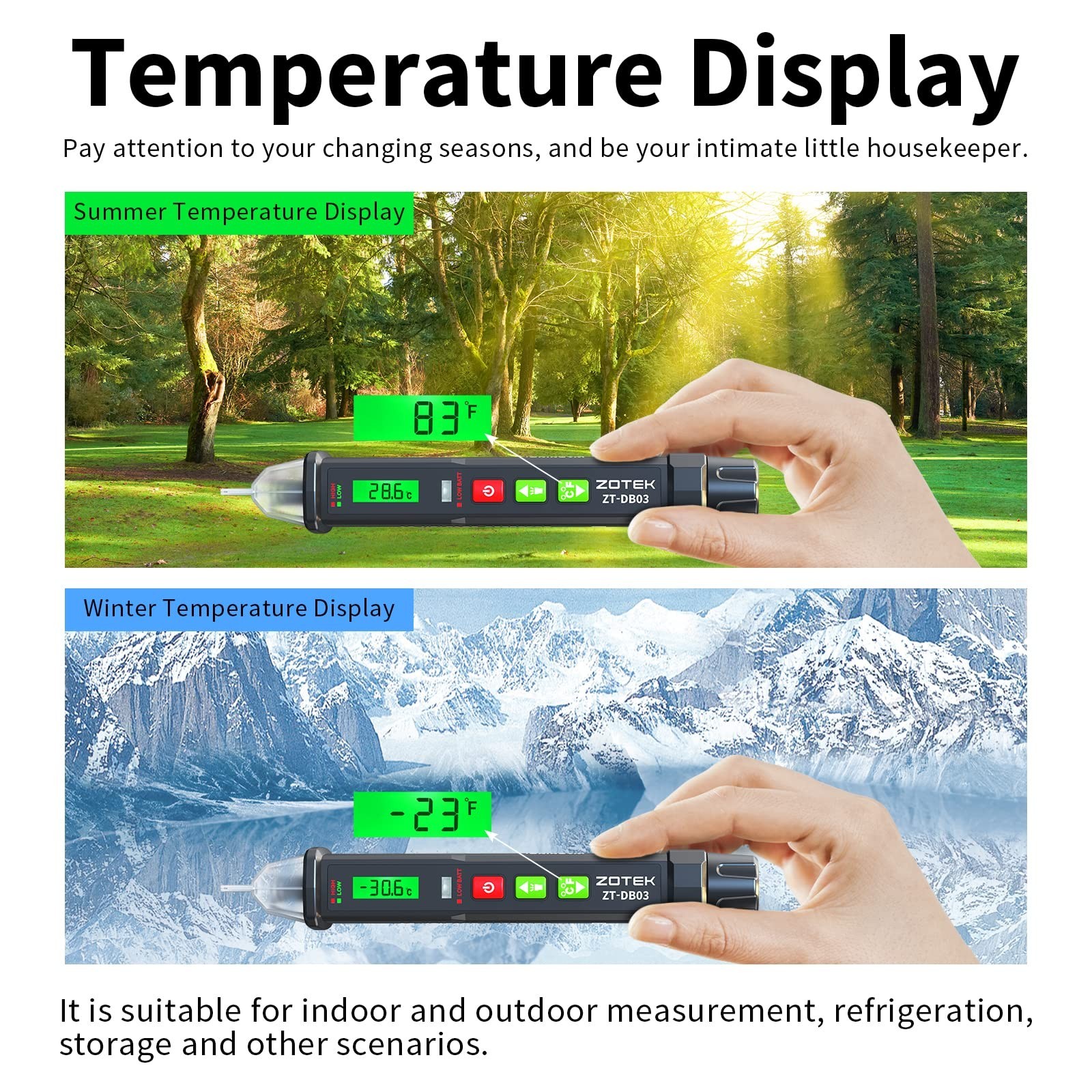 Voltage Tester Pen Non-Contact 12-1000V AC Detector, Adjustable Sensitivity E...