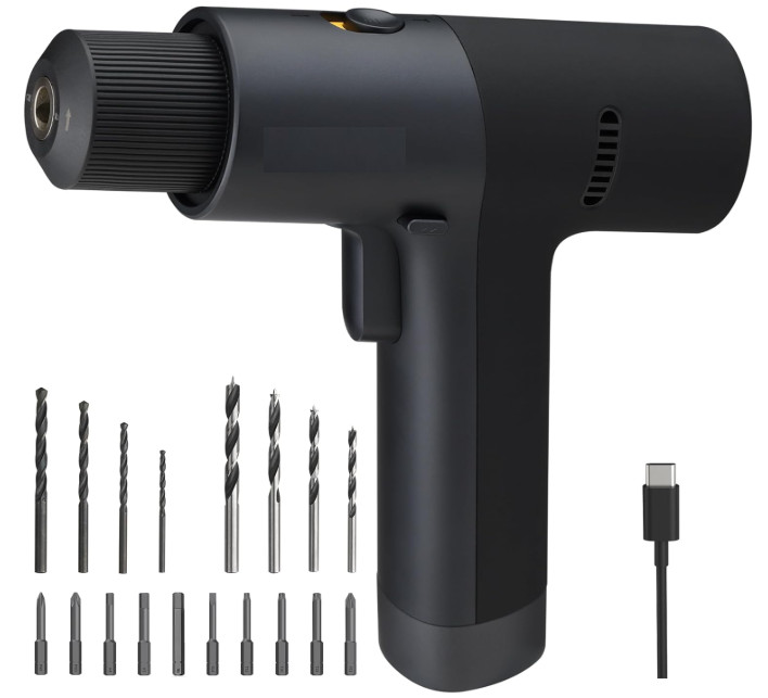Taladro 12V sin escobillas, 2000 mAh, LED, 30 niveles, 2 modos, 1400 RPM.