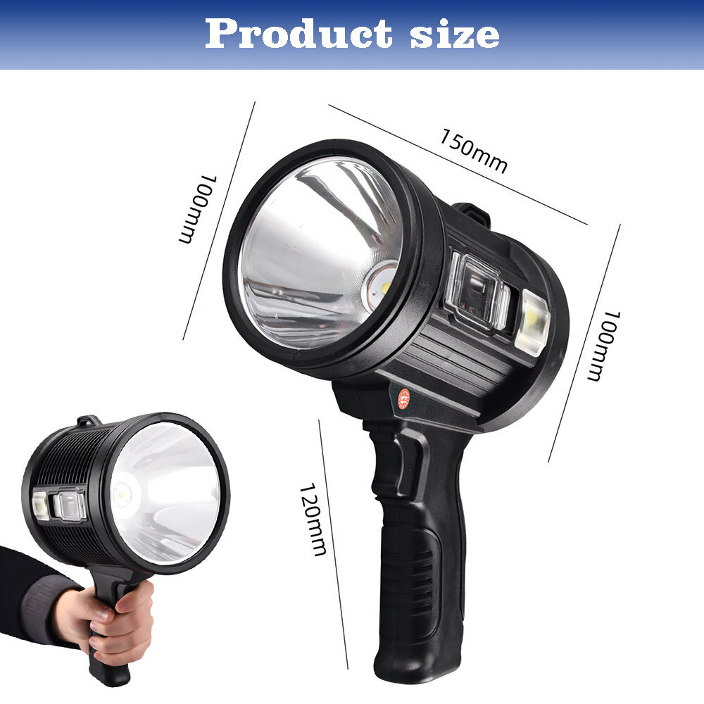 Super Bright Solar/USB Rechargeable LED Spotlight Flashlight Searchlight w/Stand