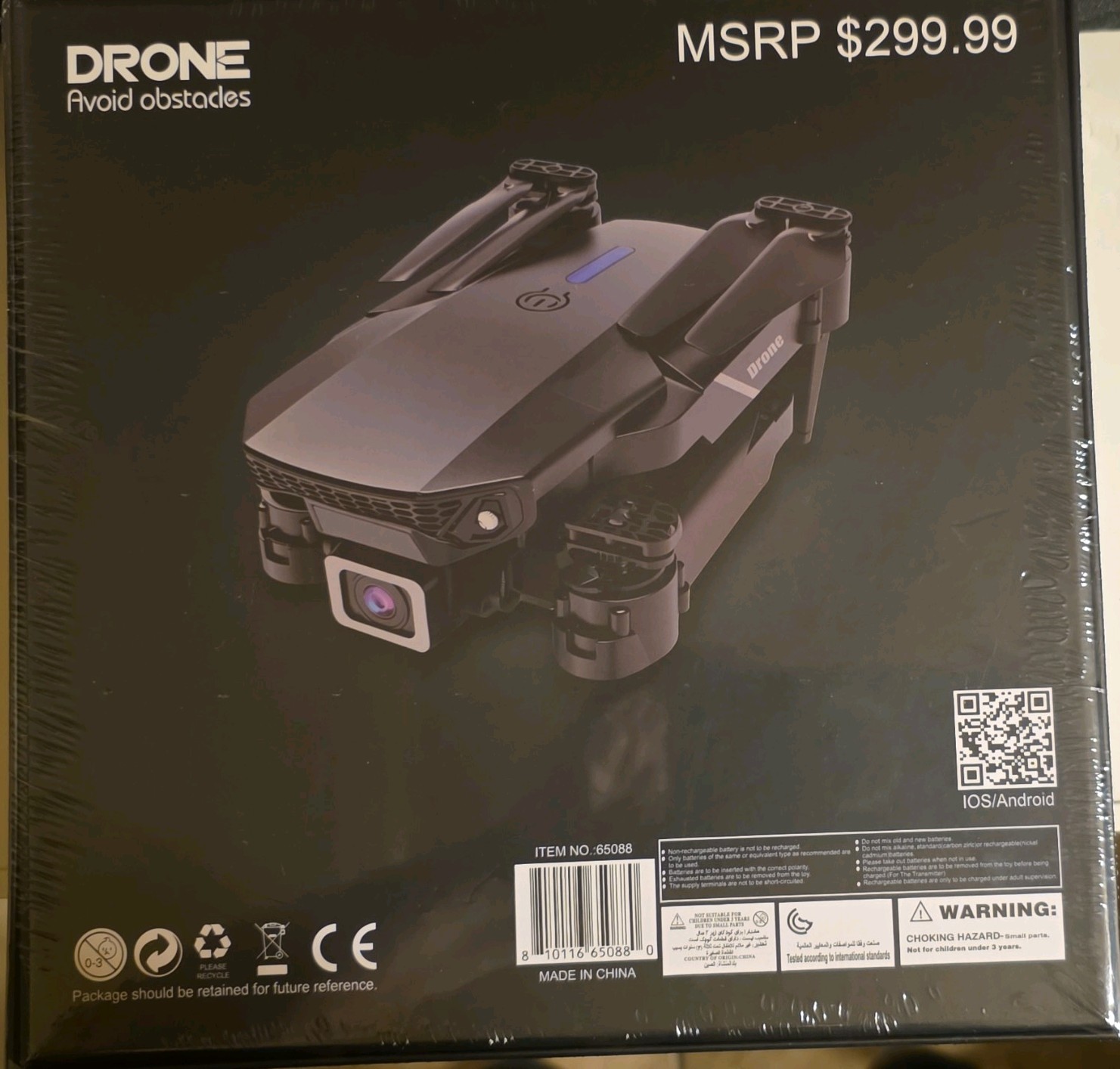 SMS Drone Ready to Fly Quadcopter w/ 4K HD Camera, Obstacle Avoidance 65088
