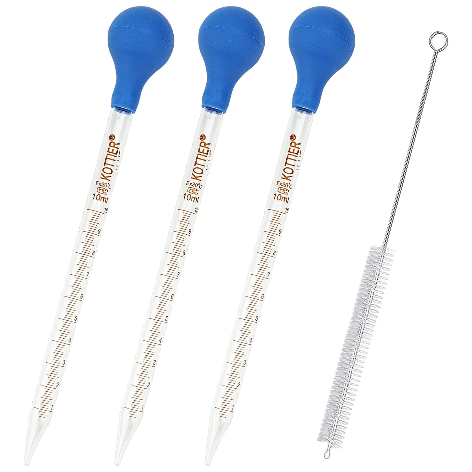 3Pcs Glass Pipettes Dropper, 10ml Graduated Liquid Dropper with Rubber Bulb...