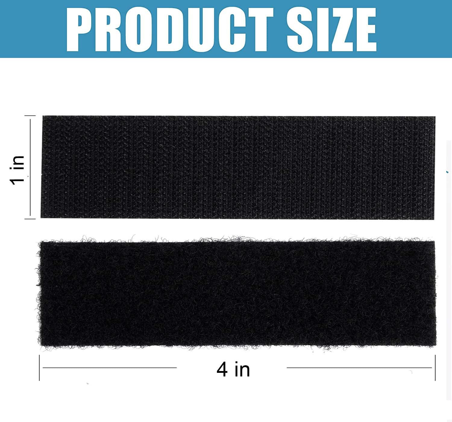 16 Sets Hook and Loop Strips 1X4 Inch with Adhesive, Heavy Duty Mounting Tape